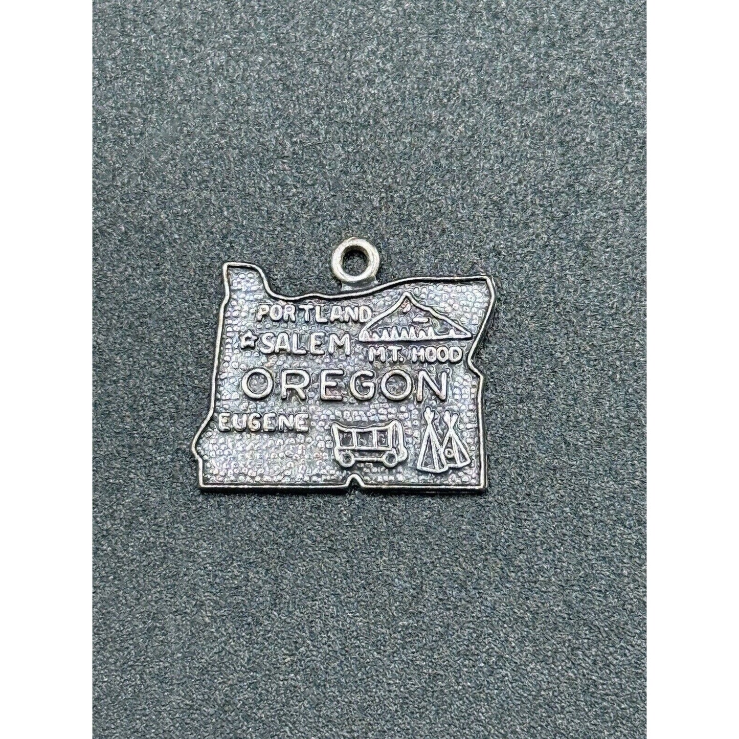 Vintage Lot Of 2 Oregon Washington Charms State 925 Sterling Silver M10