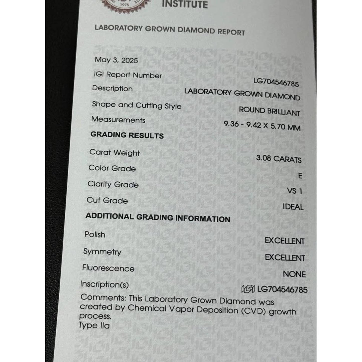 14k White Gold Hidden Halo 3.08 Round Brilliant Cut Lab Grown Diamond Ring E Color VS1 Clarity