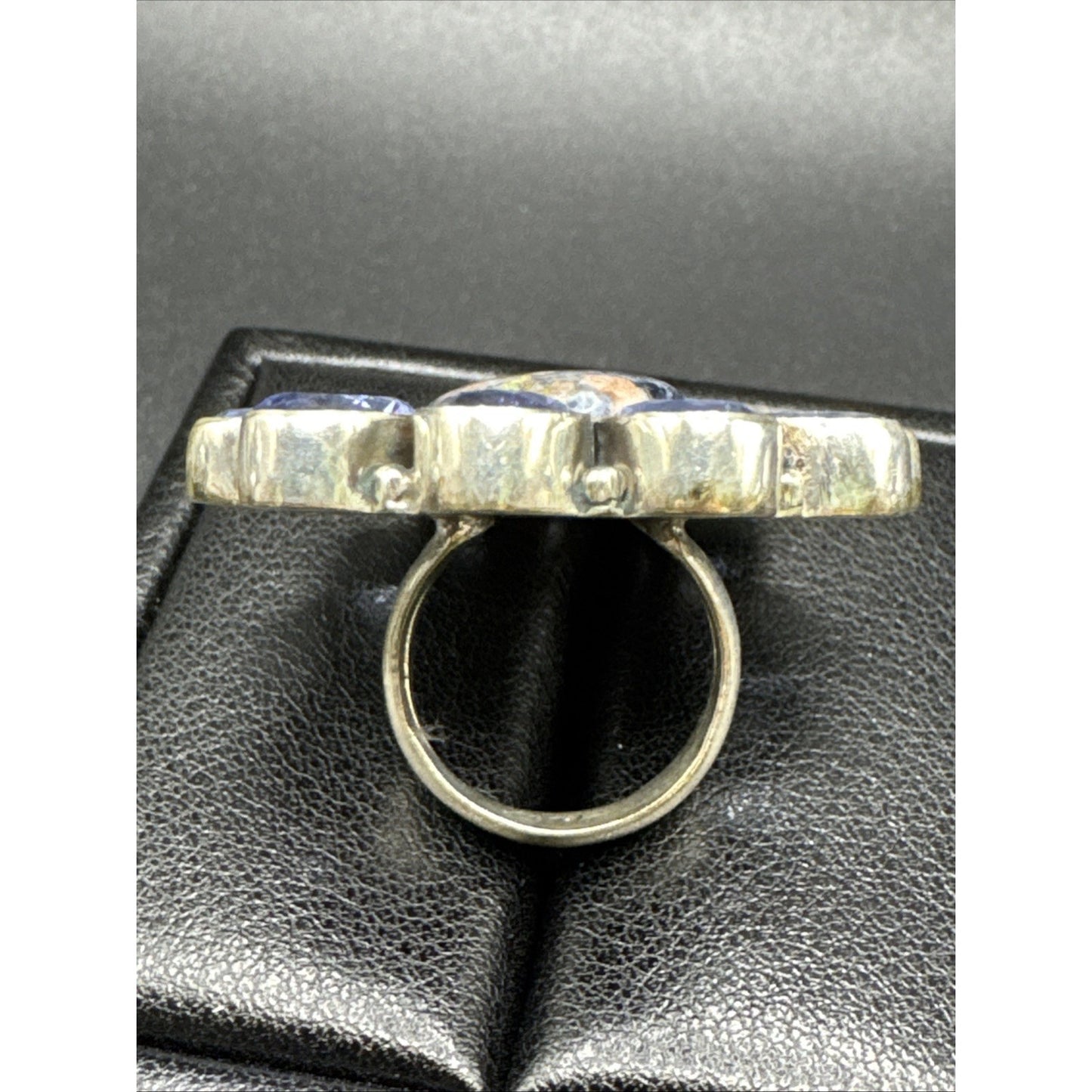 Sterling Silver Pietersite Tanzanite Statement Ring 23g 40x48mm 925 Size 7 T9