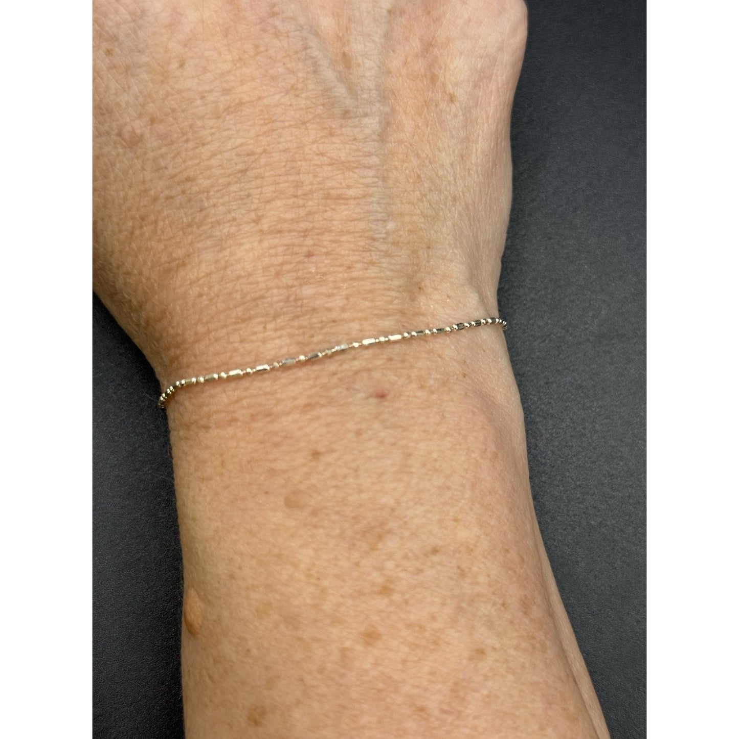 9” Sterling Silver Dashes Anklet Bracelet 925 P10