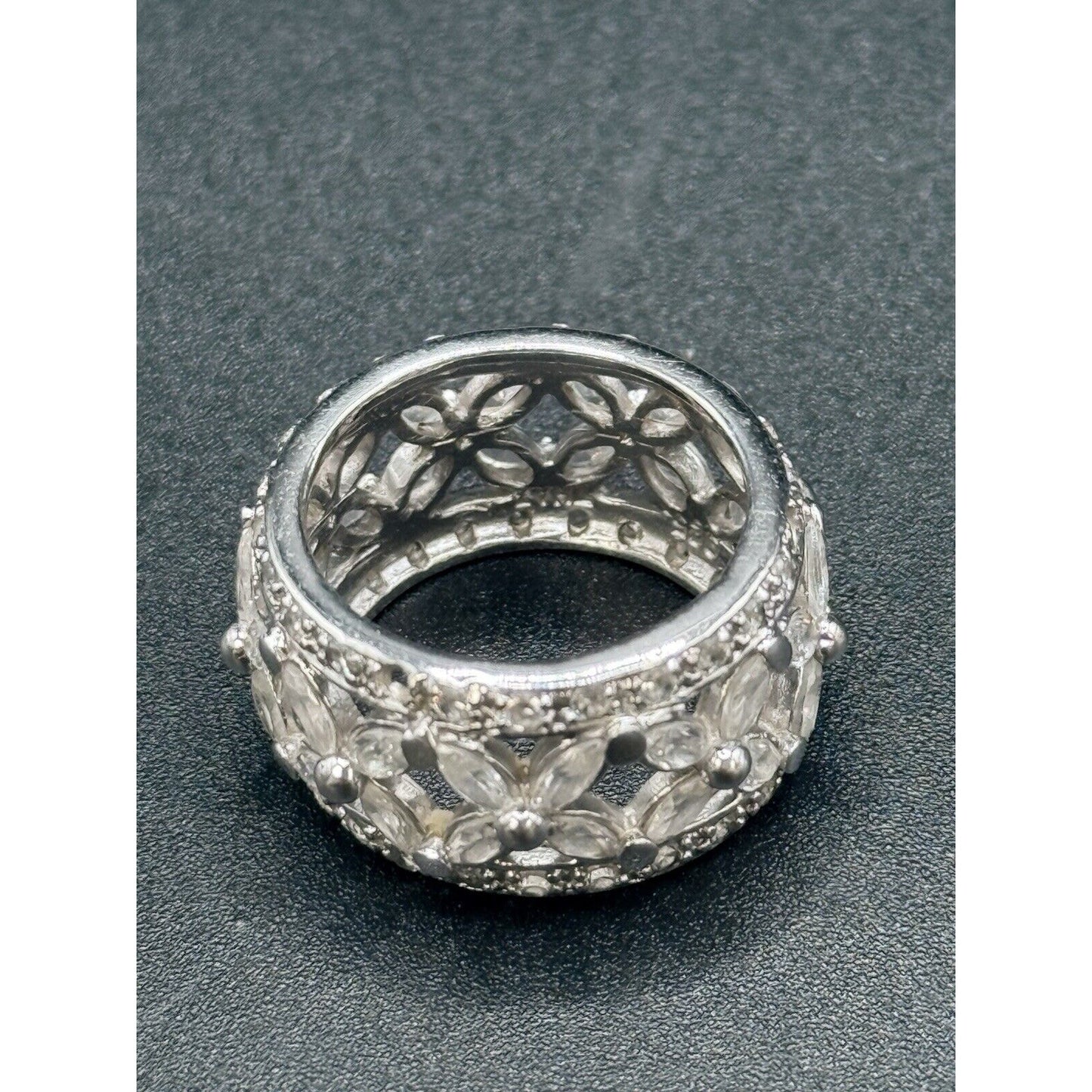 Vintage Sterling Silver C.Z. Open Eternity Band Size 6.00 Small Stone MissingM10