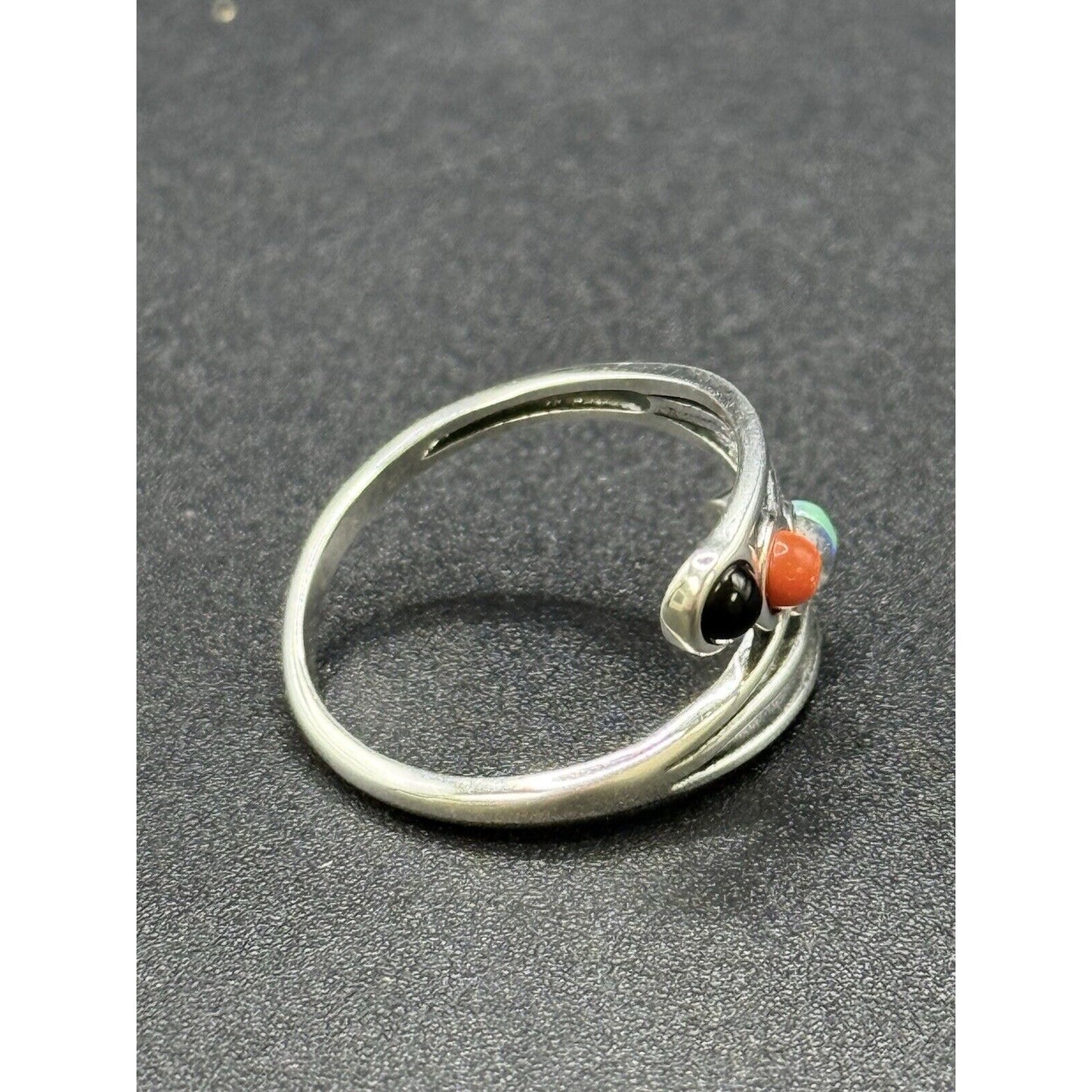 New Condition Sterling Silver Multi Gemstone Ring Size 7.00 Turquoise