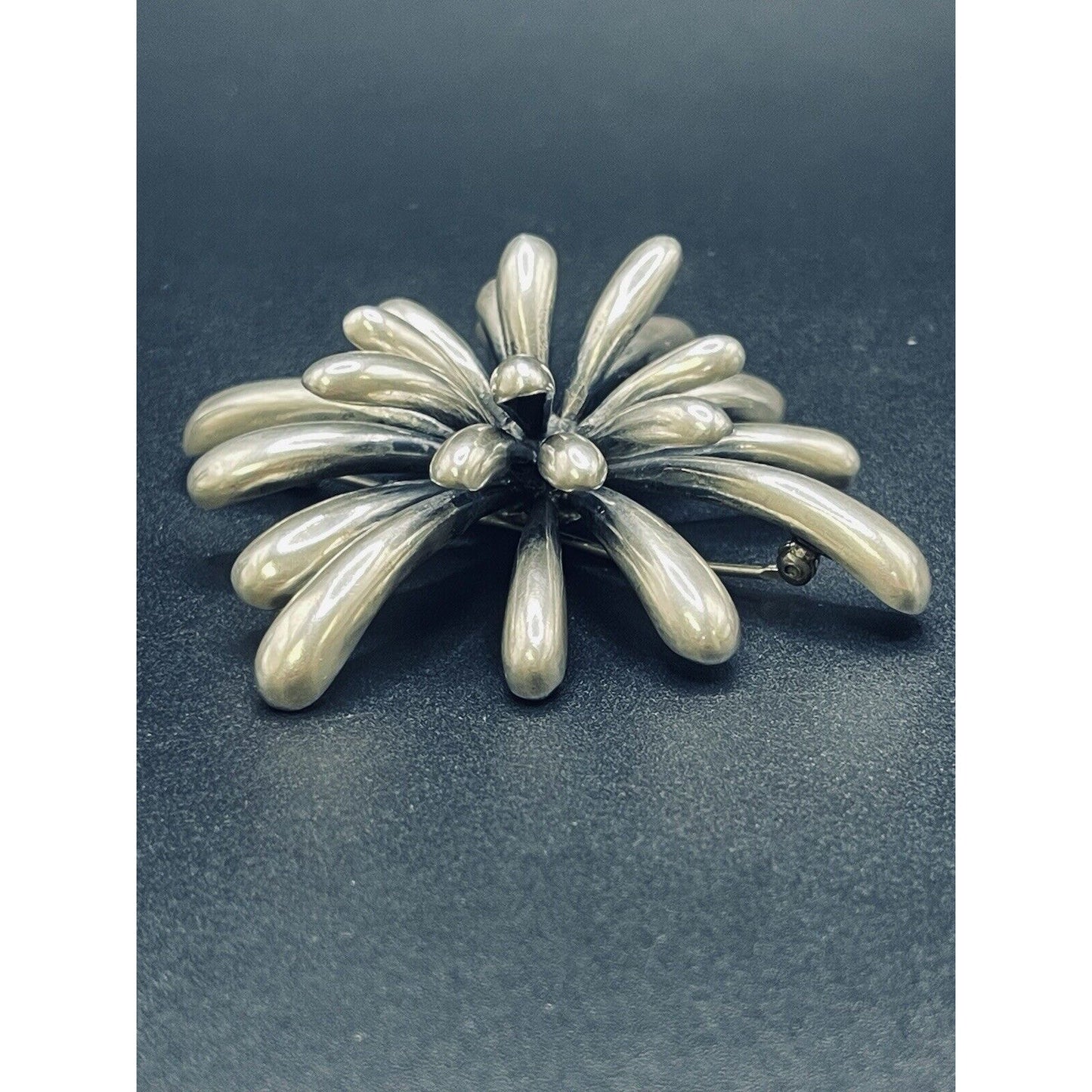 Zina Vintage Modernist Sterling Silver Firework 37 Grams Brooch Pin 925 L9