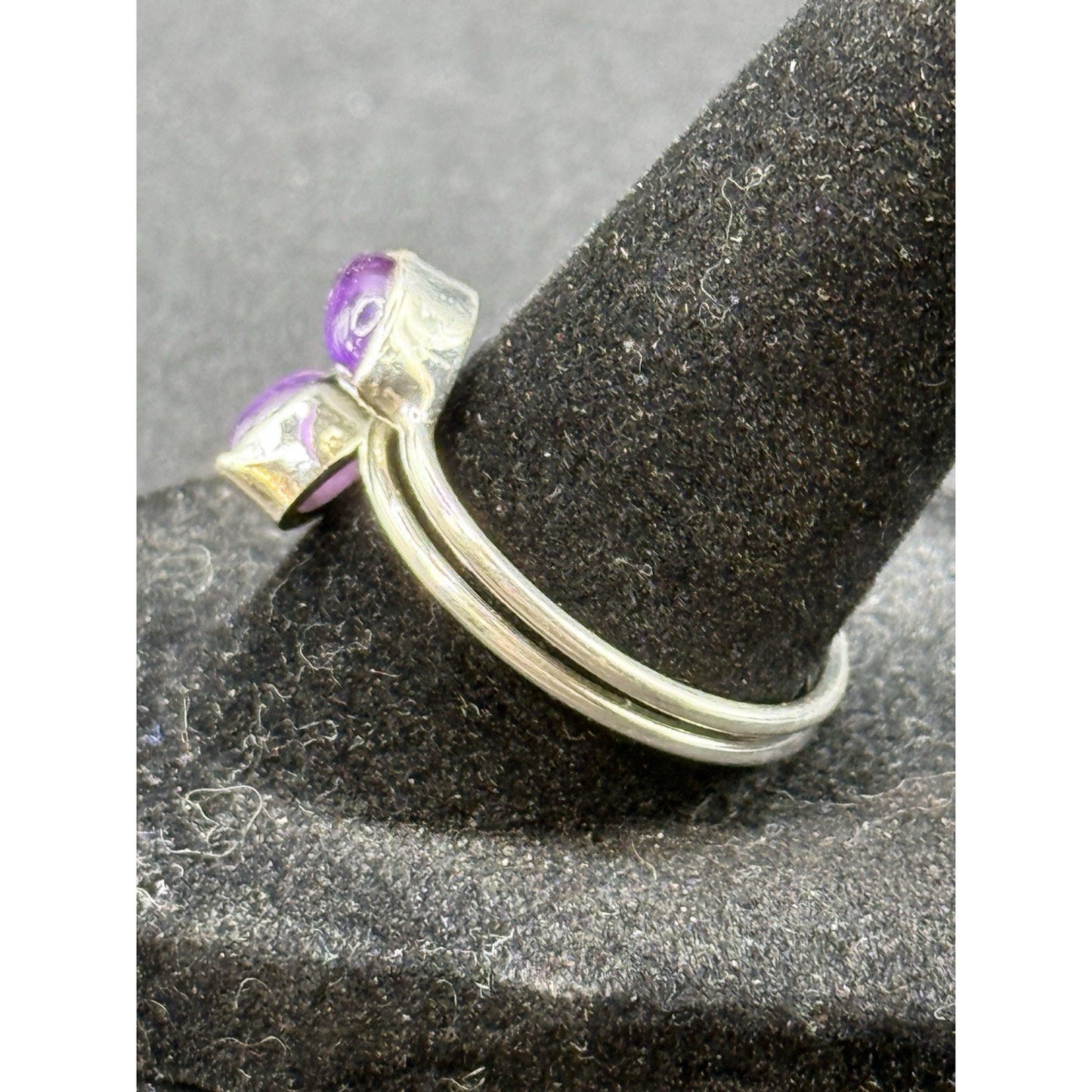 New Condition Sterling Silver Bypass Genuine Amethyst Ring Size 9.00 925 P19