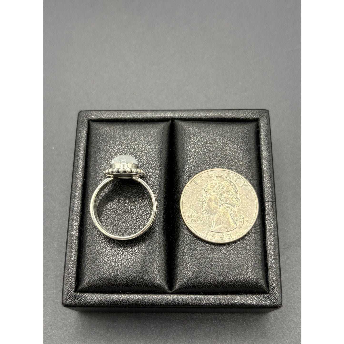 New Condition Sterling Silver Moonstone Ring Braid Size 7