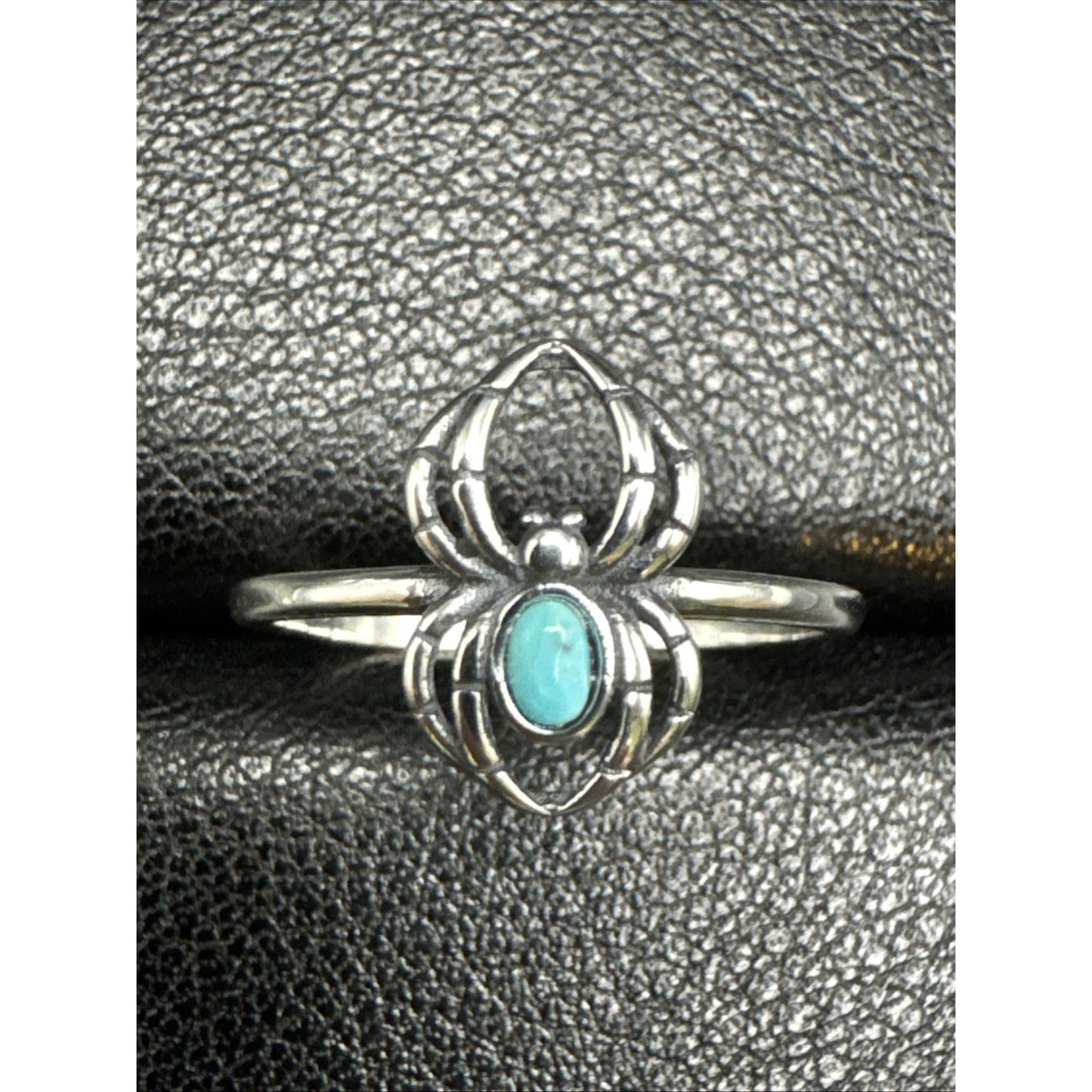 New Condition Sterling Silver Turquoise Spider Ring 925 Size 6 Dainty