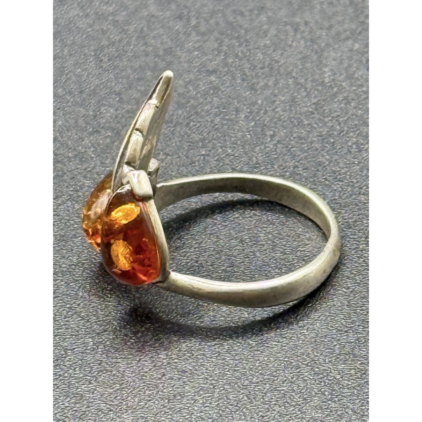 Sterling Silver Multi Amber Leaf Ring Size 5.75 N28