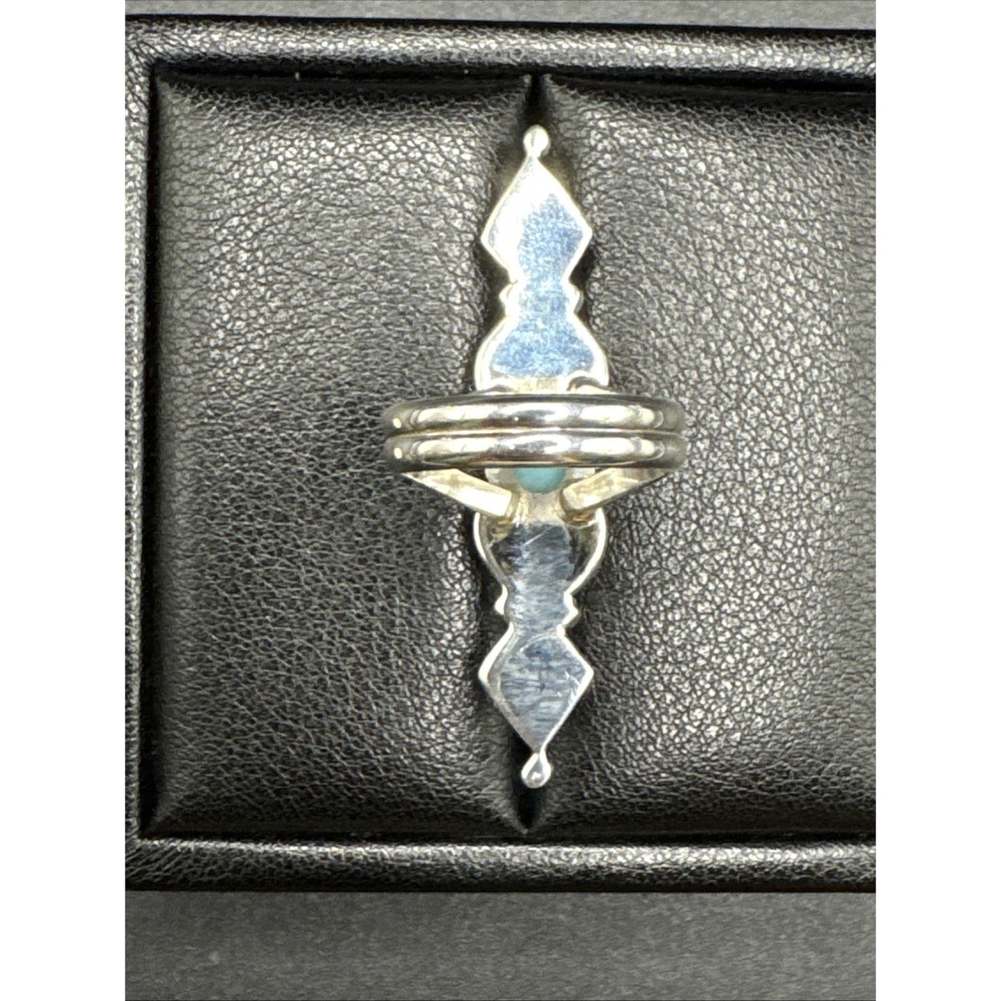 New Condition Sterling Silver Kingman Turquoise Arrowhead Long Ring Size 6.25