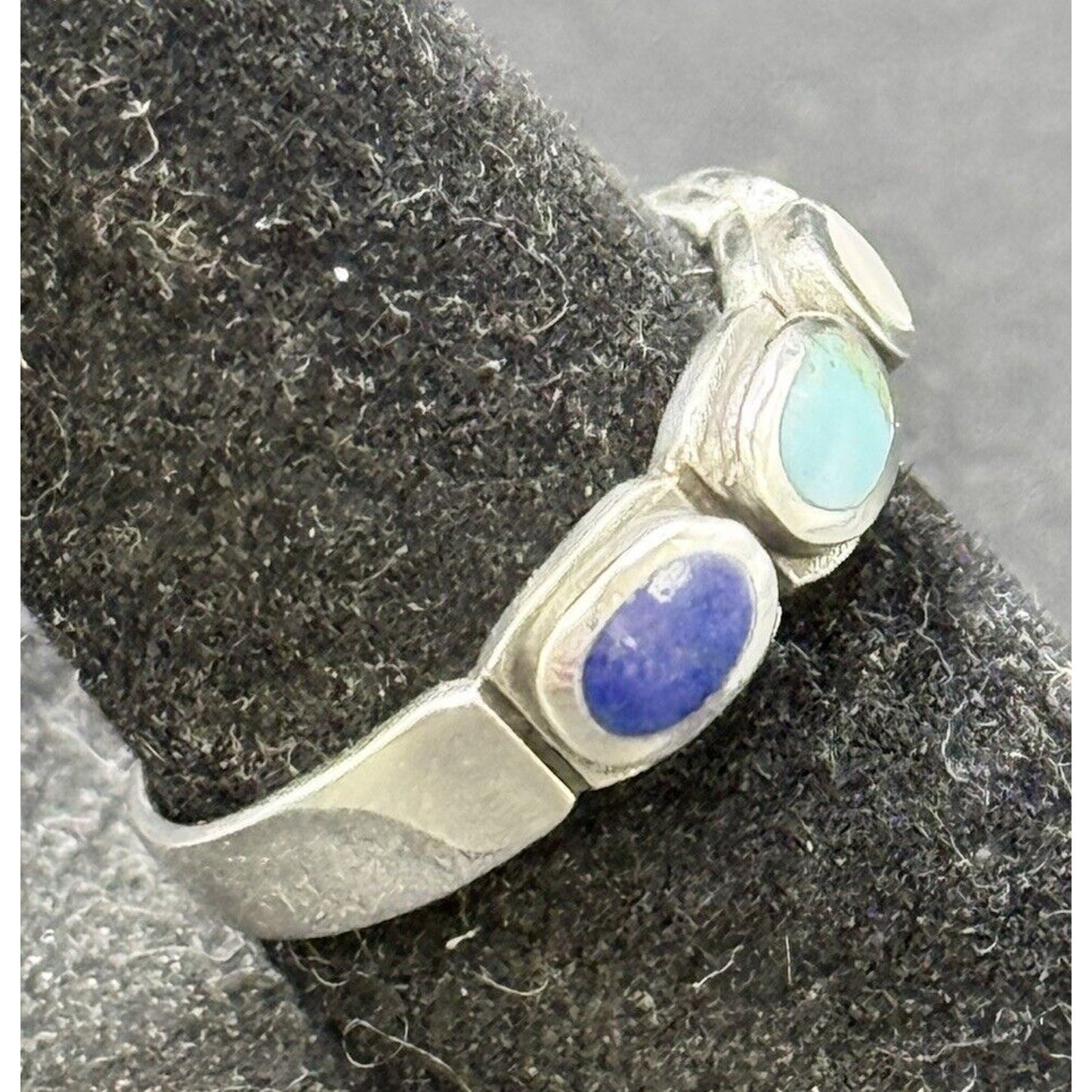 New Condition Sterling Silver Multi Genuine Gemstone Ring Size 6.50