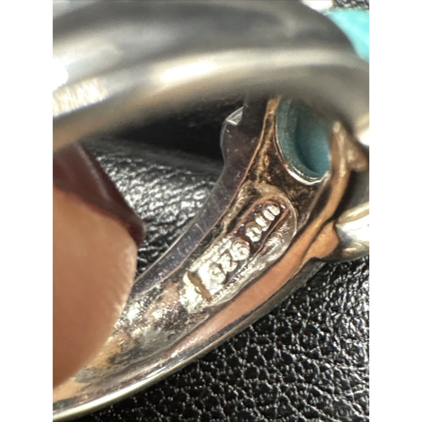 Sterling Silver Turquoise Solitaire Ring 925 Size 6 K30