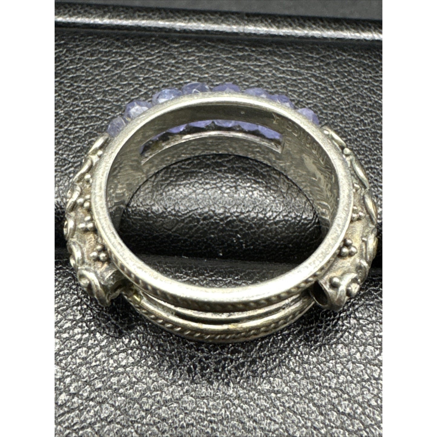 18k Sterling Silver BA Suarti Rough Tanzanite Ring 925 Size 8 R06