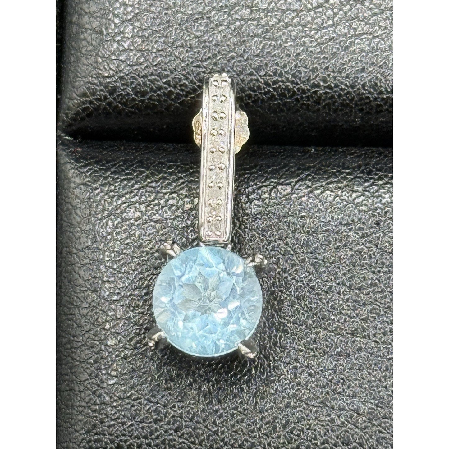 JTV NOS Sterling Silver Genuine Blue Topaz Diamond Dangle Earrings N17