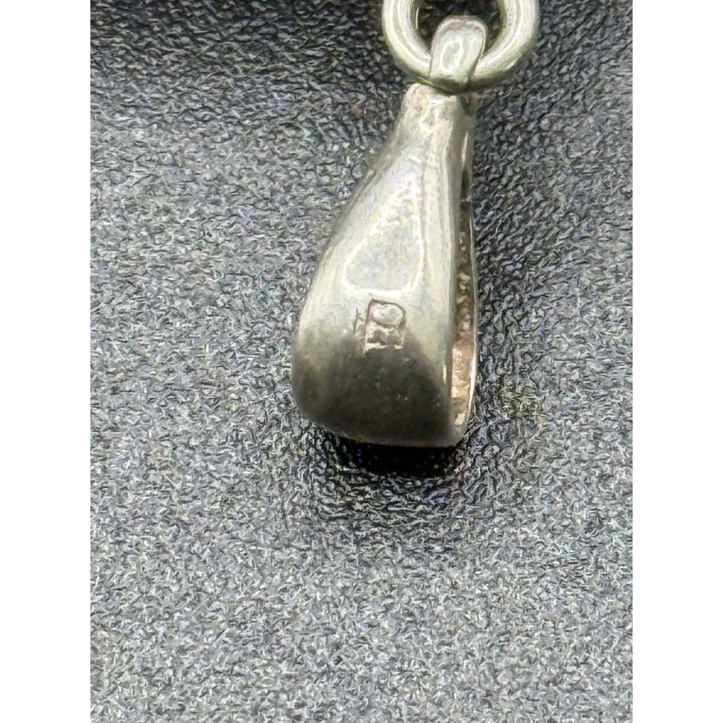 Vintage Sterling Silver Amber Dolphin Pendant 925