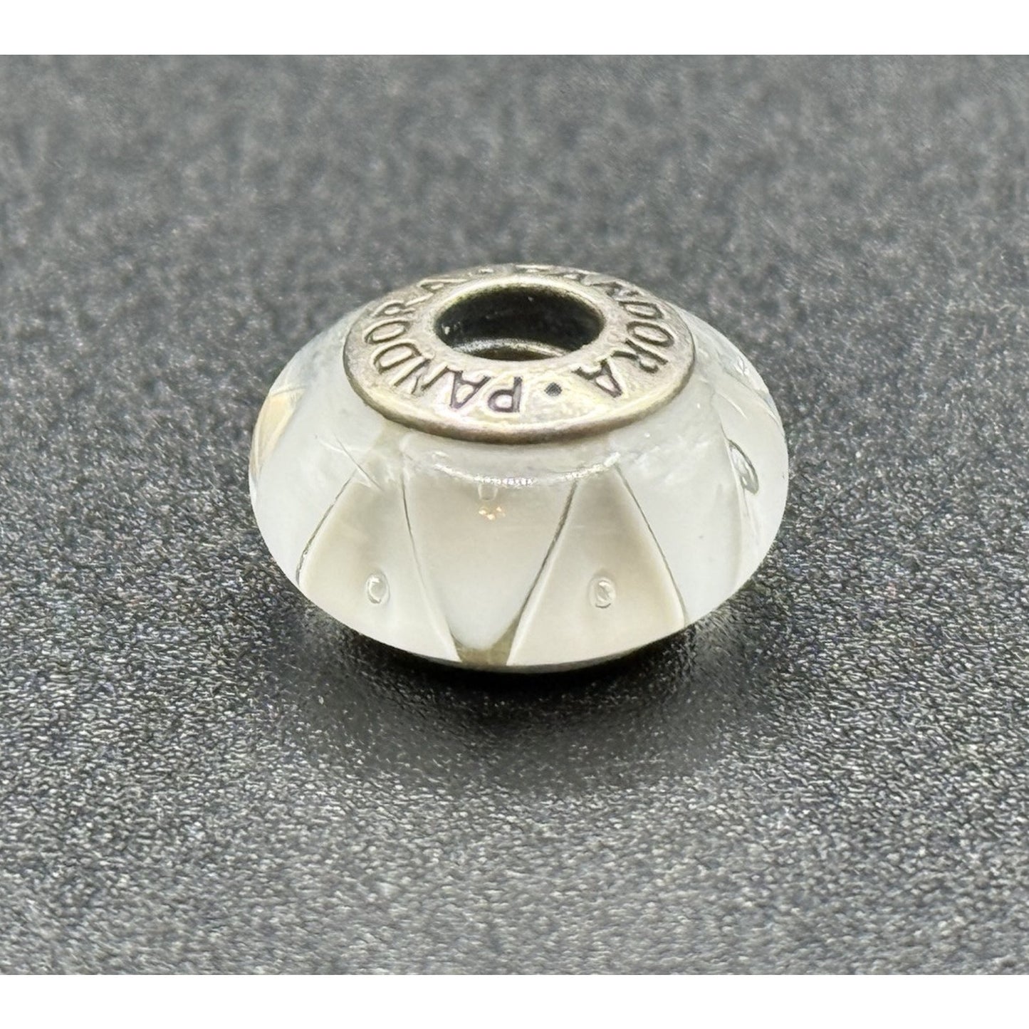 Pandora Sterling Silver White Murano Glass Charm ALE P13