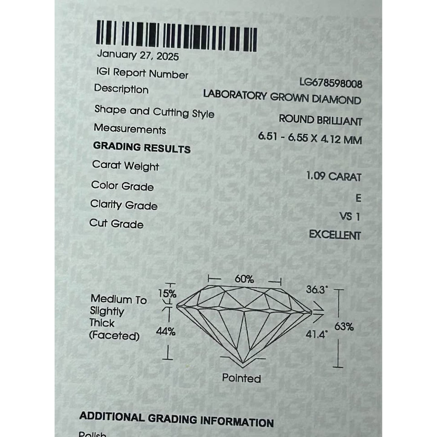 14k White Gold 2.18 Total Weight Round Brilliant Cut Lab Grown Diamond Studs E Color VS1 Clarity