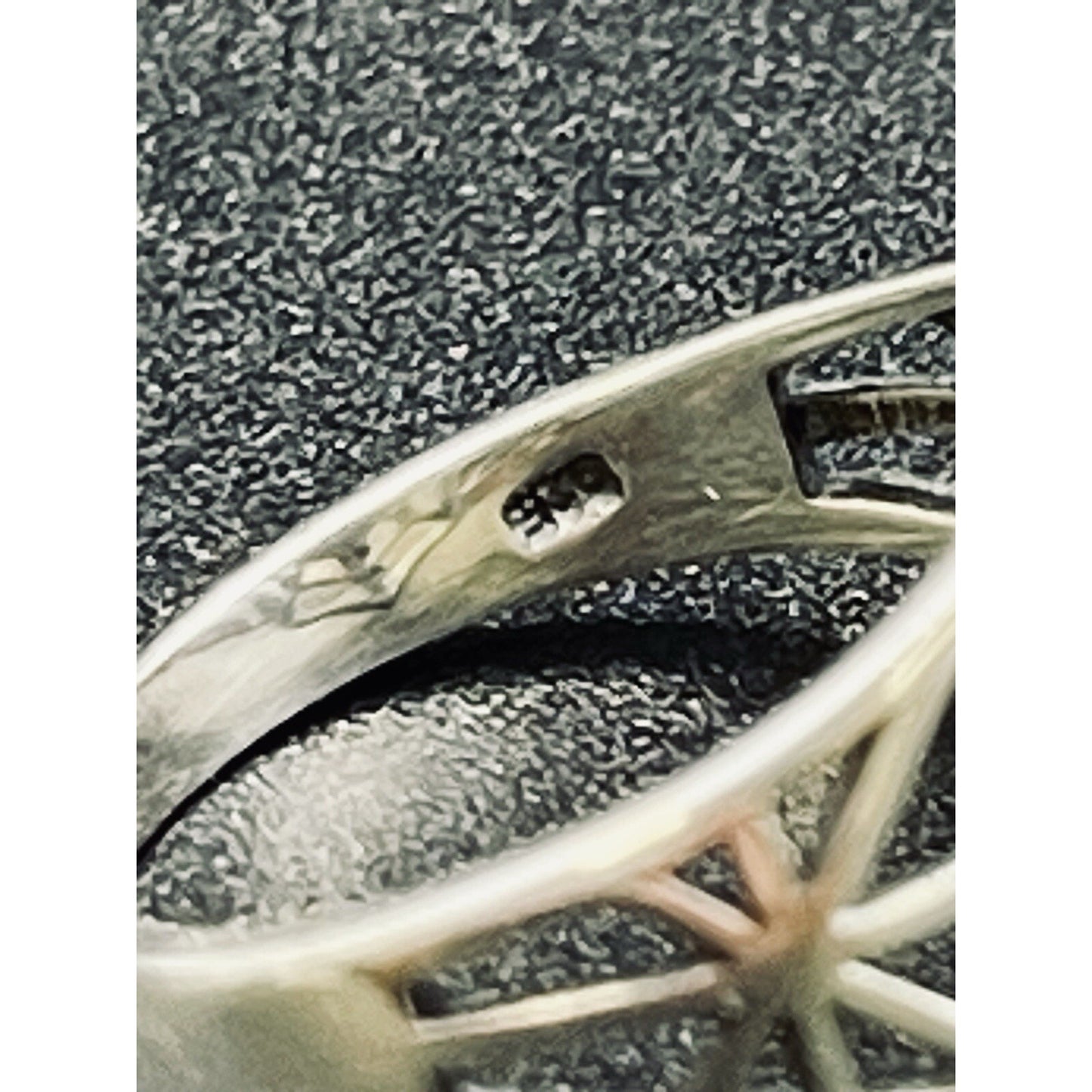 New Condition Sterling Silver Genuine Turquoise Spiderweb Ring Size 7.00