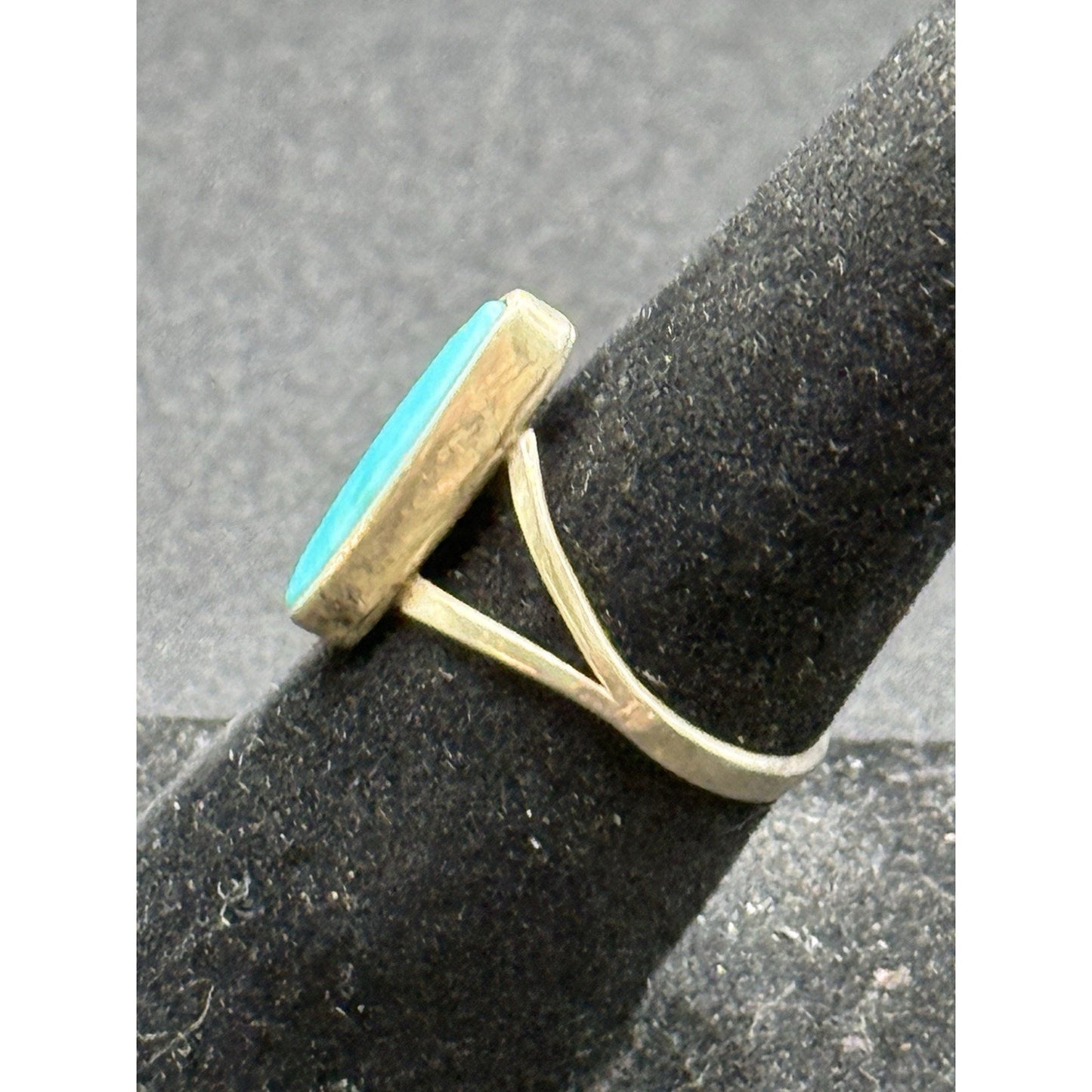 Vintage Sterling Silver Turquoise Dainty Ring Size 5.00 Tested Q16