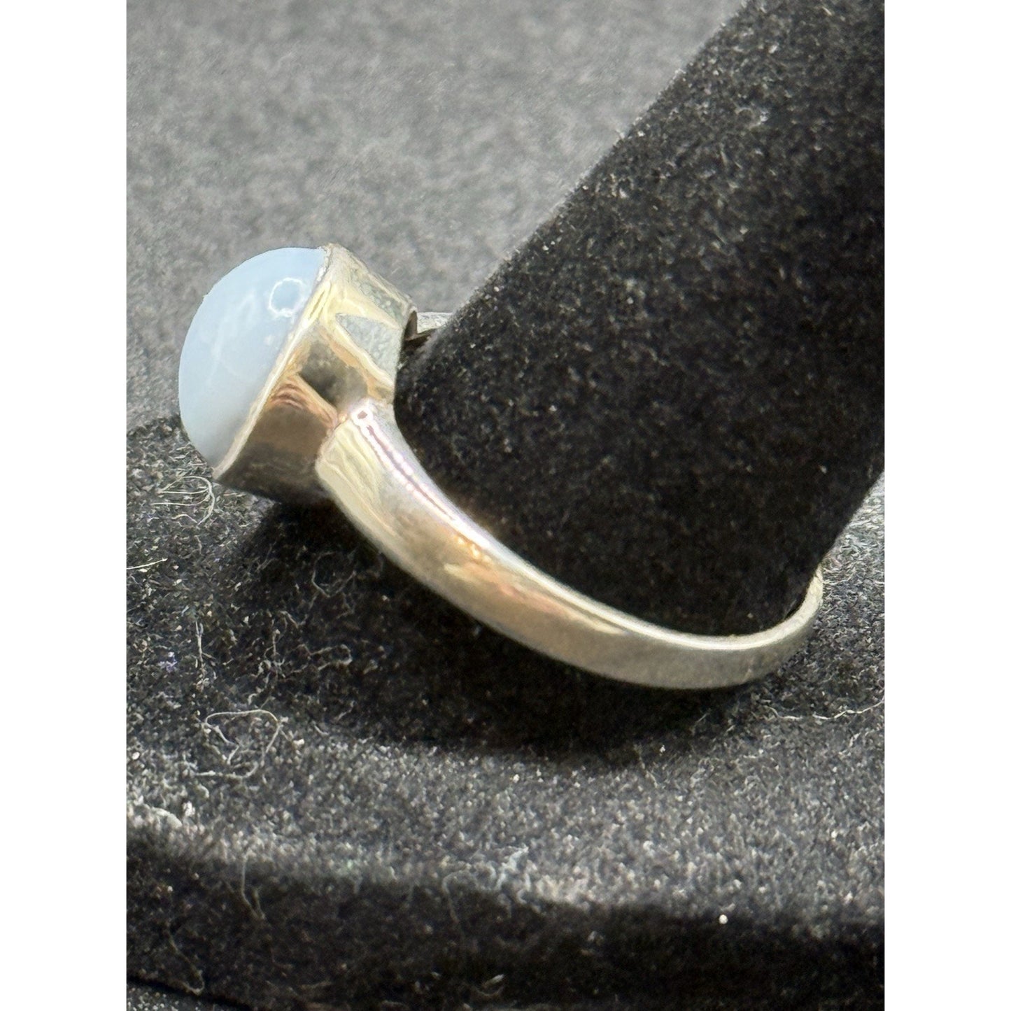 New Condition Sterling Silver Genuine Milky Aquamarine Ring Size 10.00 925 P19