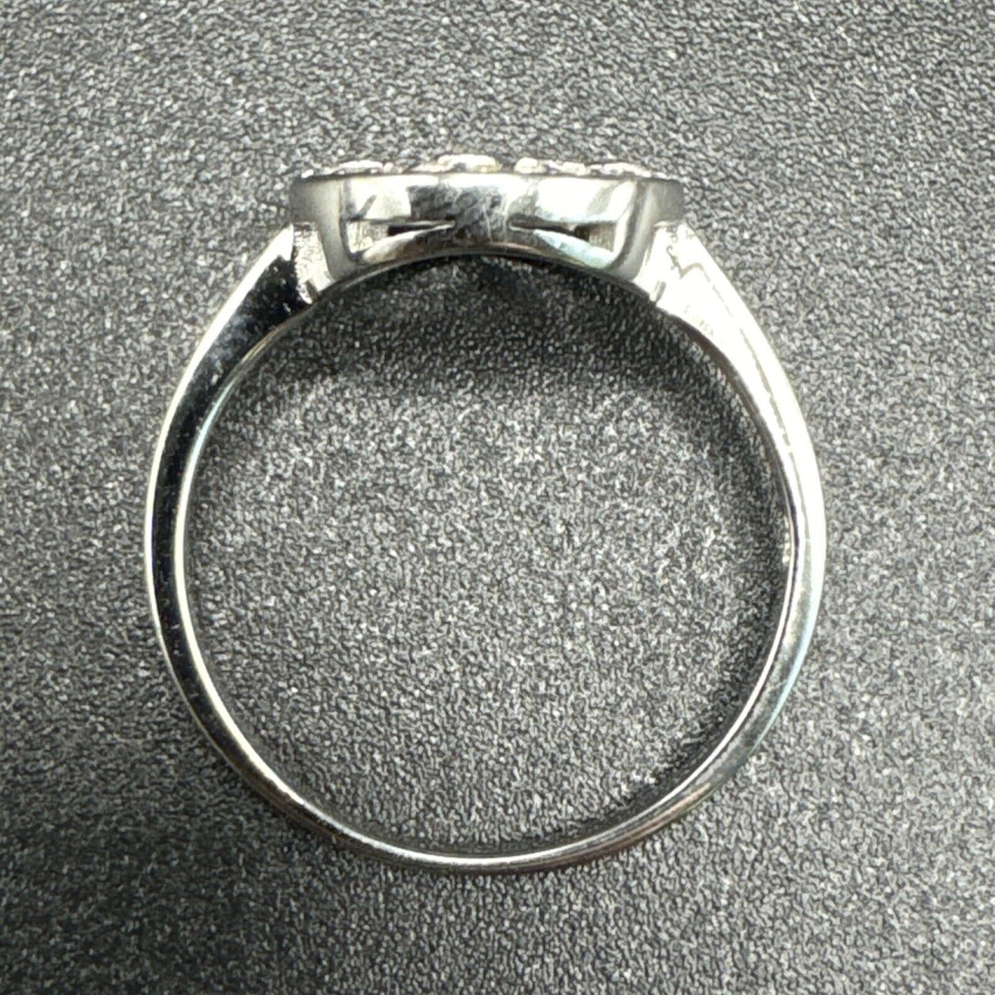 New Condition Sterling Silver CZ Clock Face Ring 925 Size 7