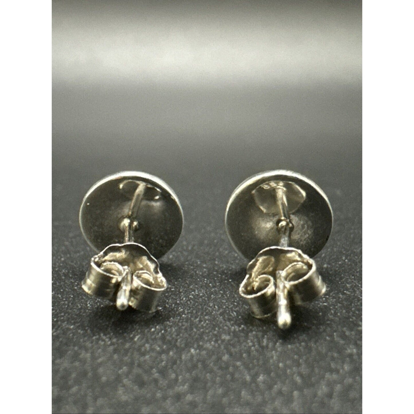 New Condition Sterling Silver Skull Jolly Roger Pirate Stud Earrings 925