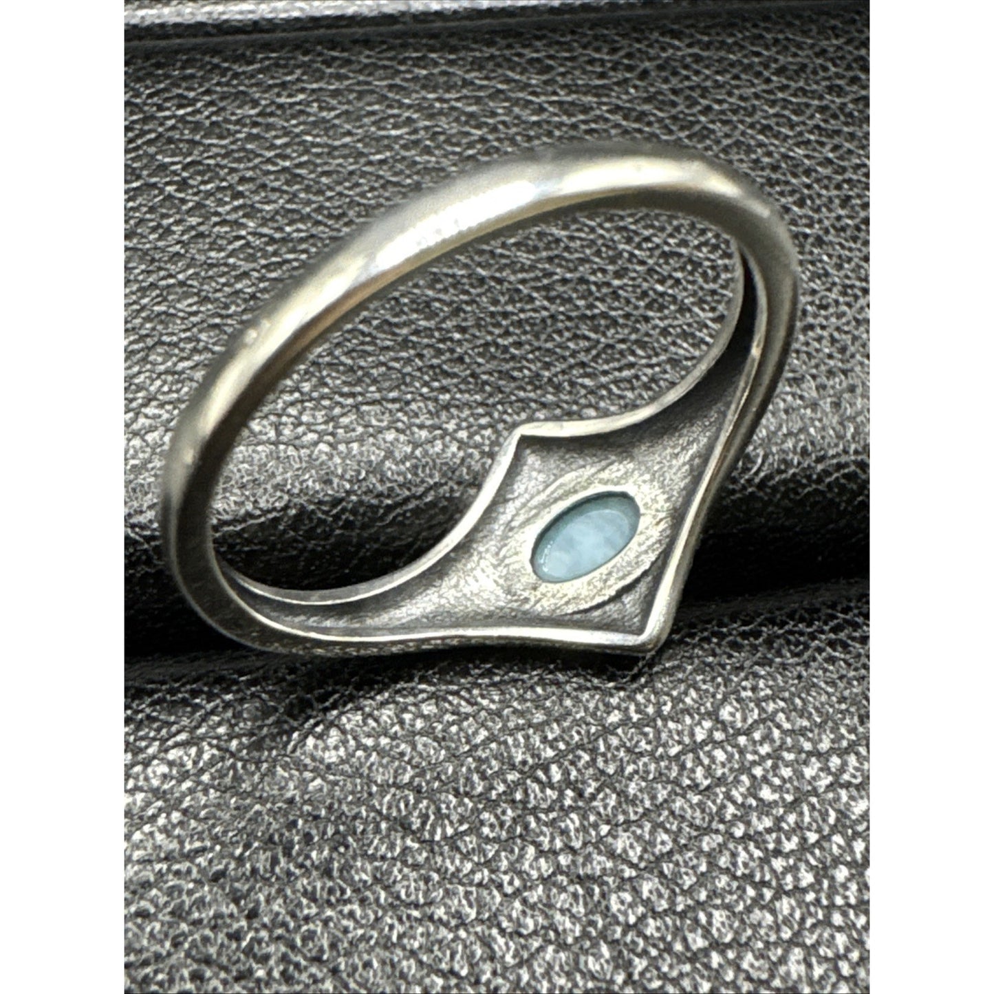 New Condition Sterling Silver Larimar Sunburst Ring 925 Size 7