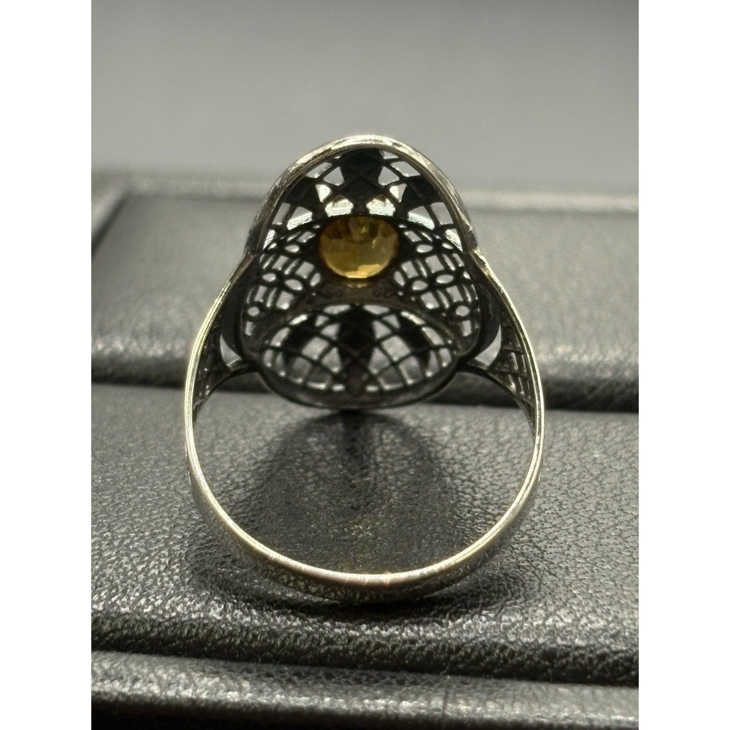 New Condition Sterling Silver Genuine Golden Tourmaline Size 7 Filigree