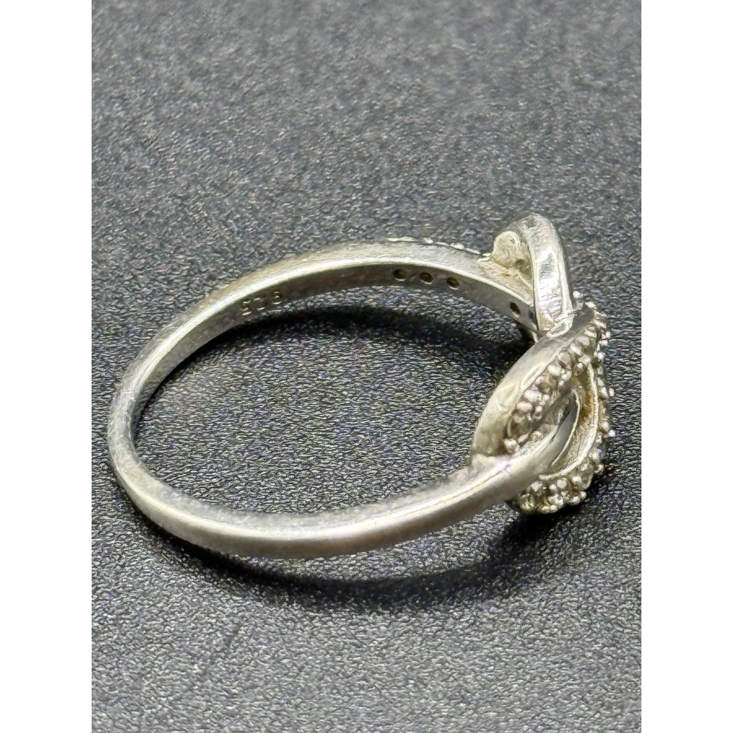 Vintage Sterling Silver Cubic Zirconia Infinity Ring Size 7.75 P6