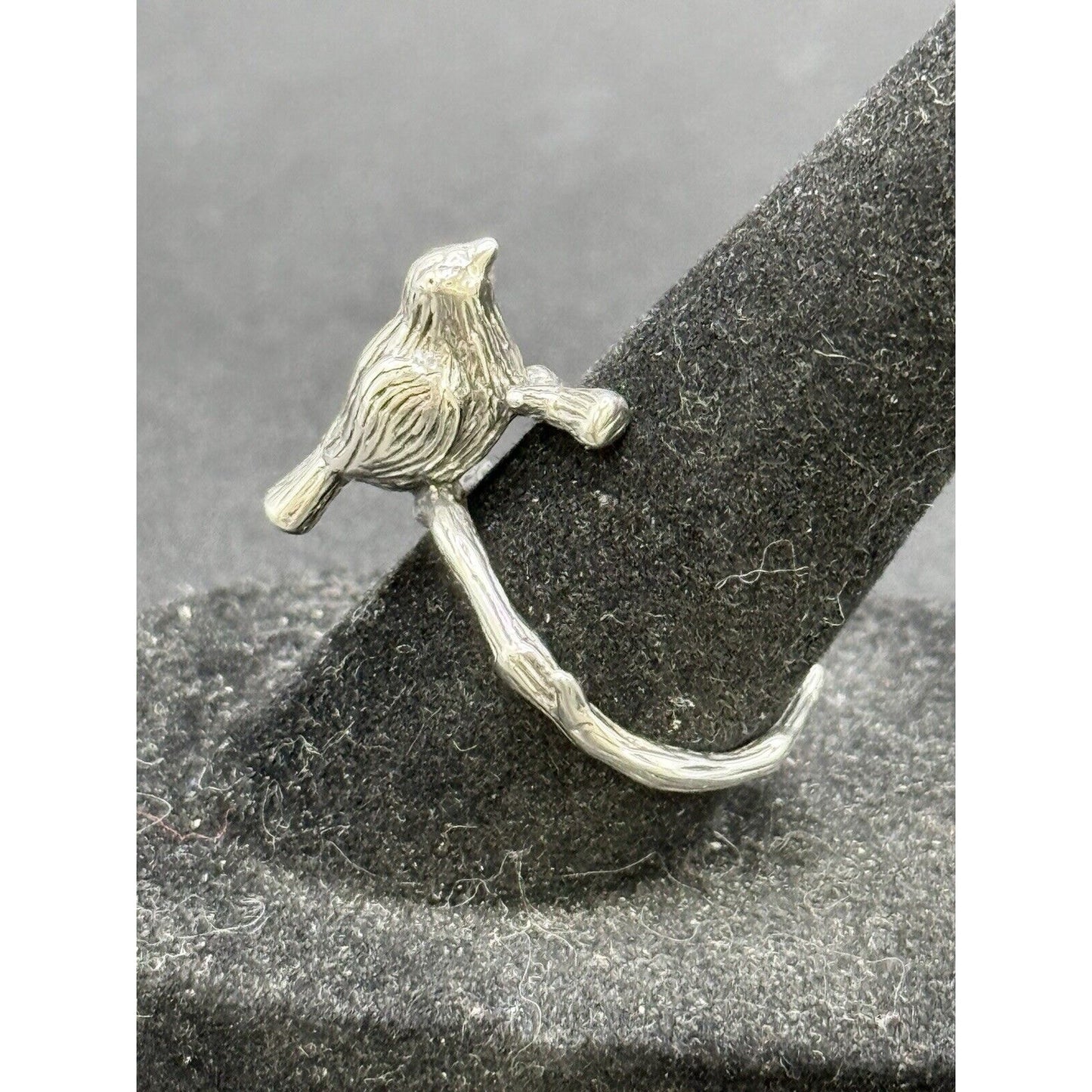 New Condition Sterling Silver Bird On A Branch Ring Size 6.50 925