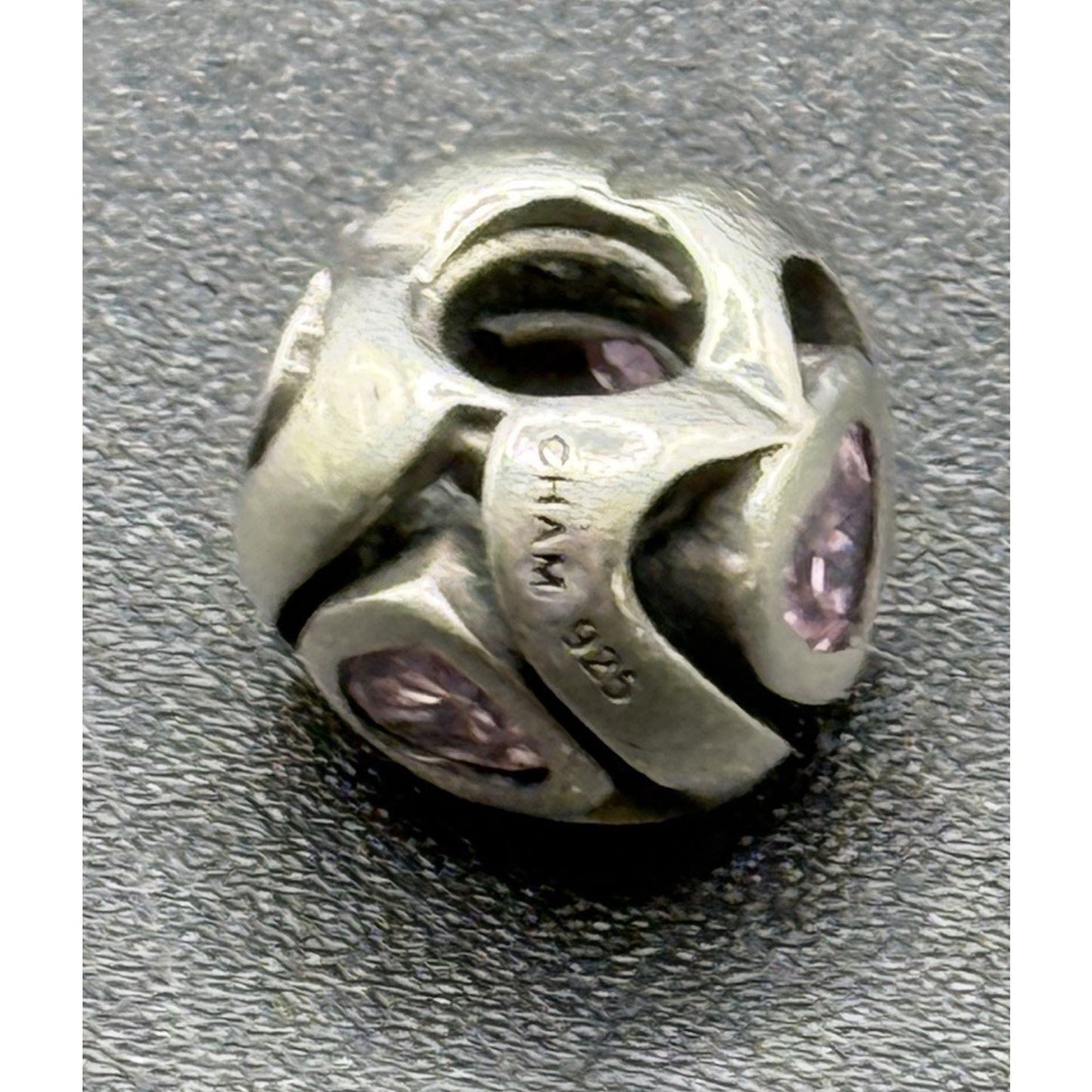 Chamilia Sterling Silver Pink Cubic Zirconia Mothers Heart Charm P18