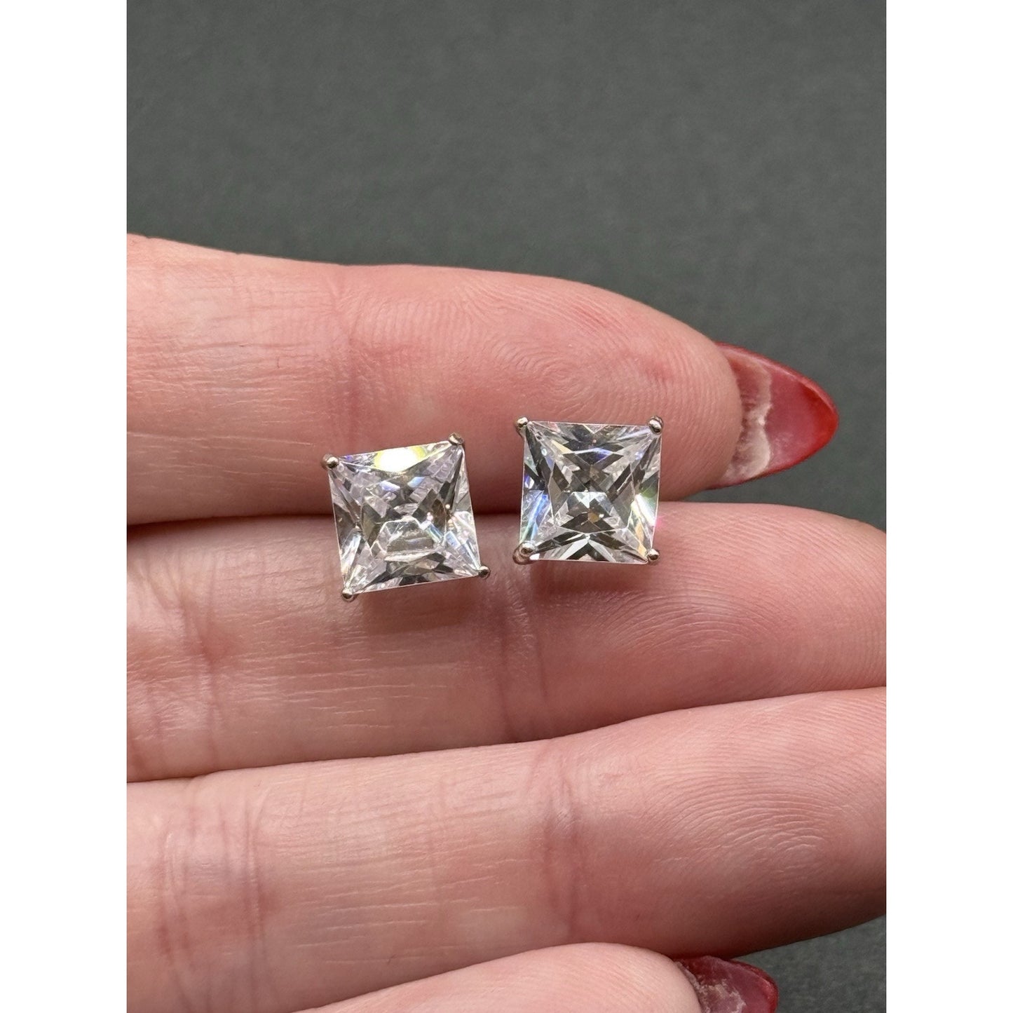 JTV EUC Bella Luce Sterling Silver Princess Stud Earrings 925 N19