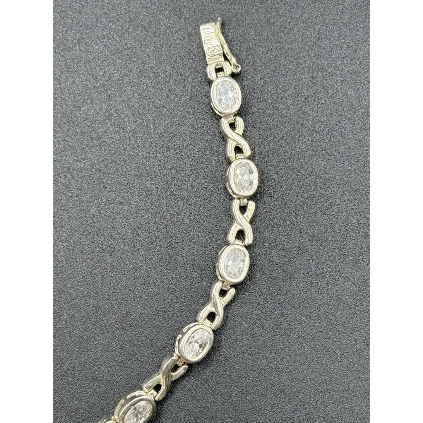 8” Sterling Silver Cubic Zirconia Bracelet Tennis 12 Grams P6