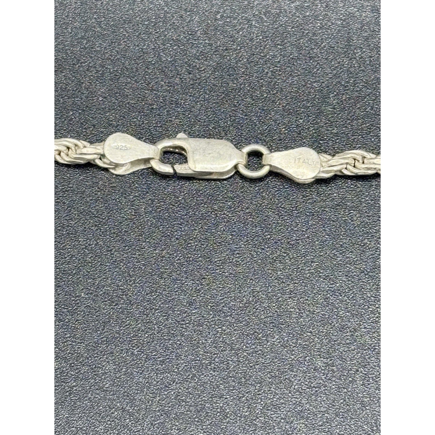 24” Vintage Sterling Silver Diamond Cut Rope 22 Grams 3MM Q7