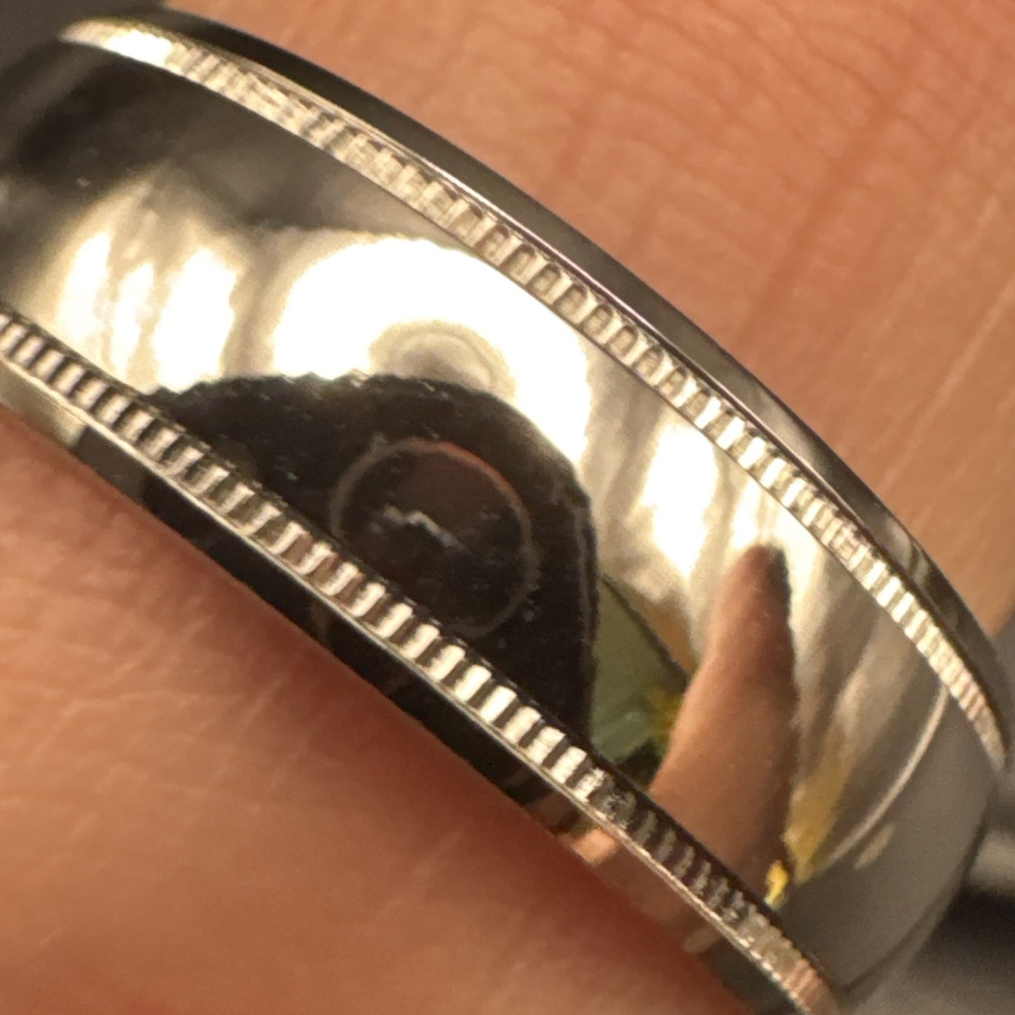New Condition 6 Mm Sterling Silver Milgrain Band Ring Size 7