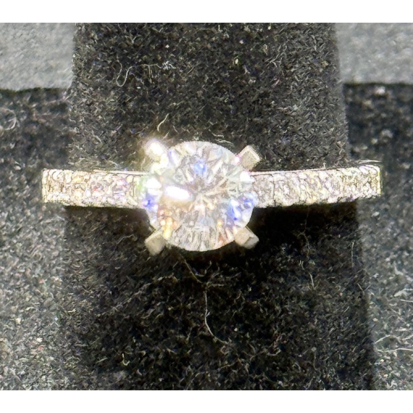EUC Sterling Silver Cubic Zirconia Engagement Ring Size 6.50 P5