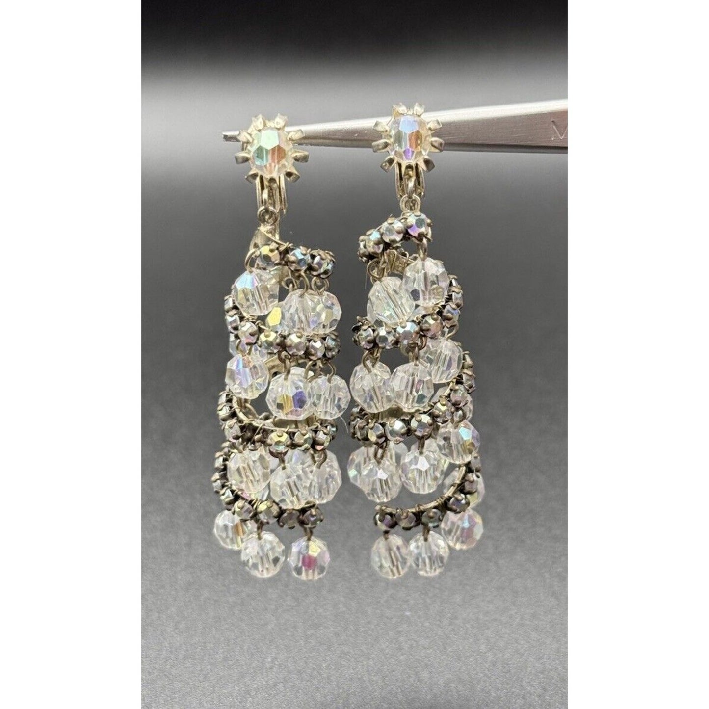 Jonne By Schrager Aurora Borealis Spiral Dangle Earrings N11