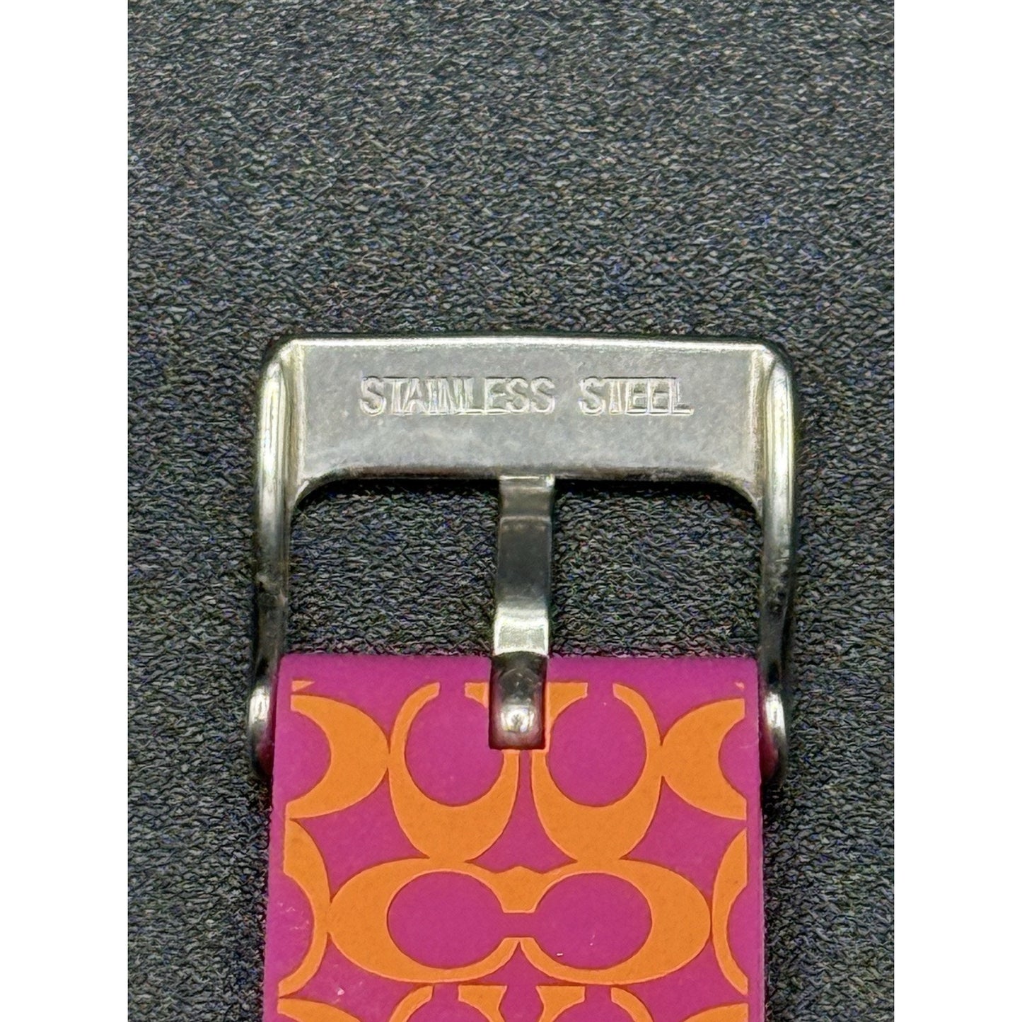 Coach 40MM Orange Pink Rubber Watch N19