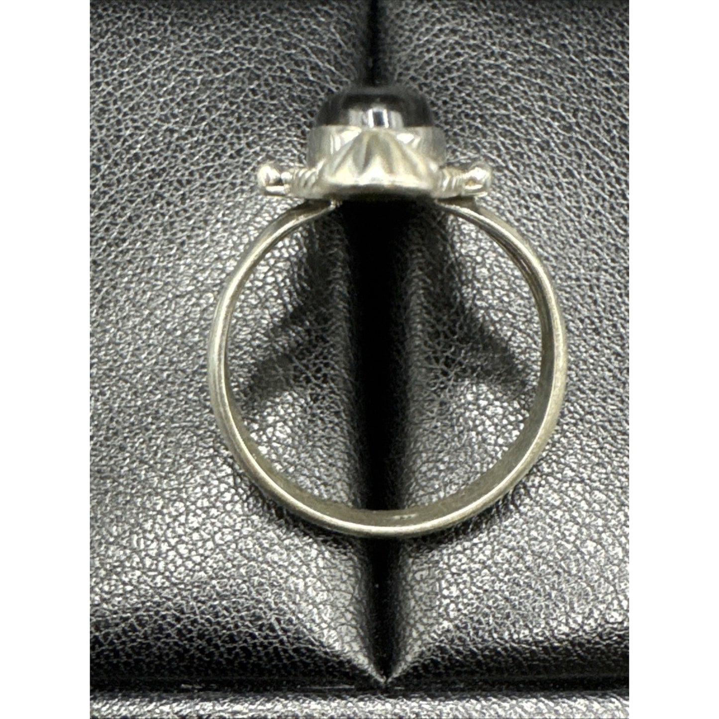 Sterling Silver Onyx Long Ring 925 Size 10.25 T29