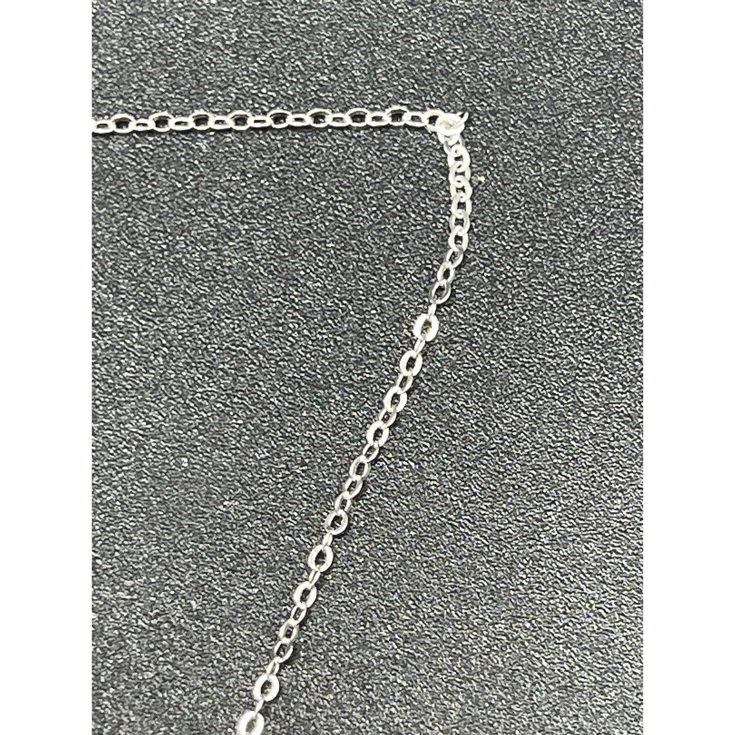 New Condition 18” Sterling Silver 1 Carat Moissanite Pendant Necklace GRA