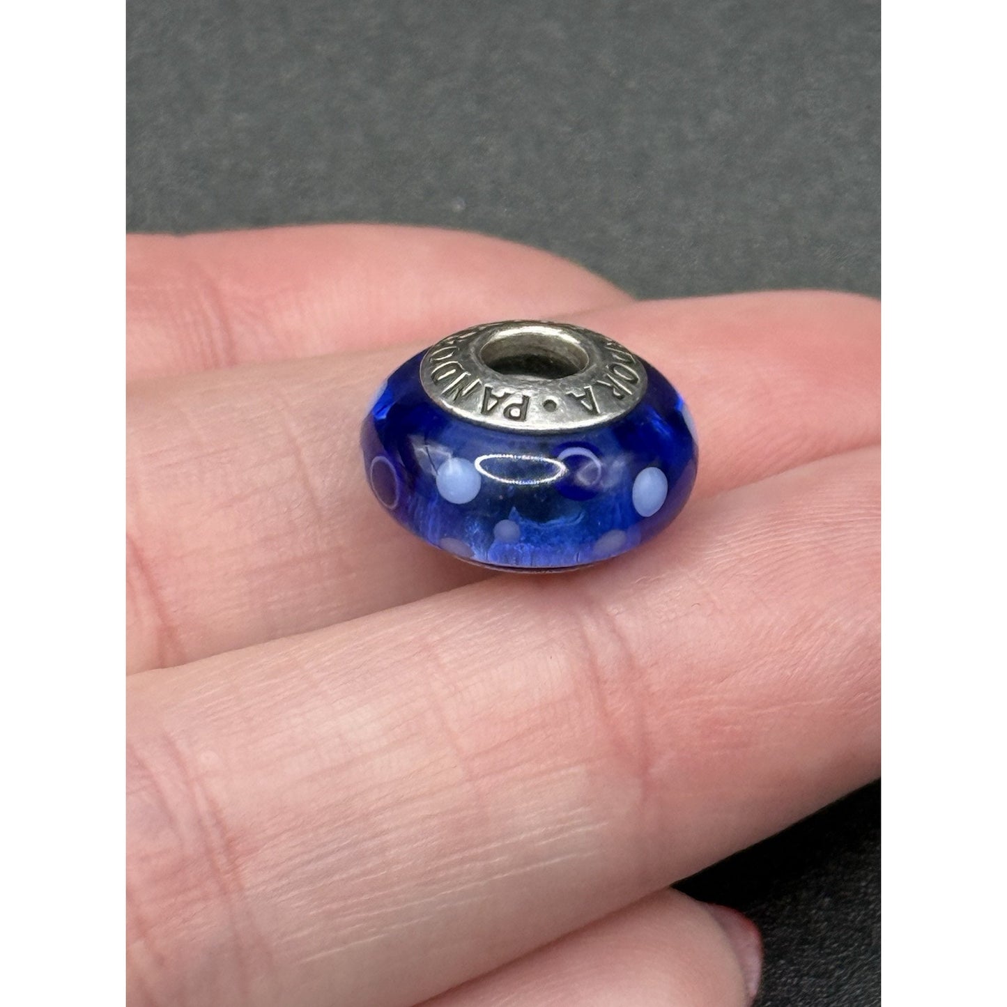 Pandora Sterling Silver Murano Blue Bubbles Charm ALE 925 N19