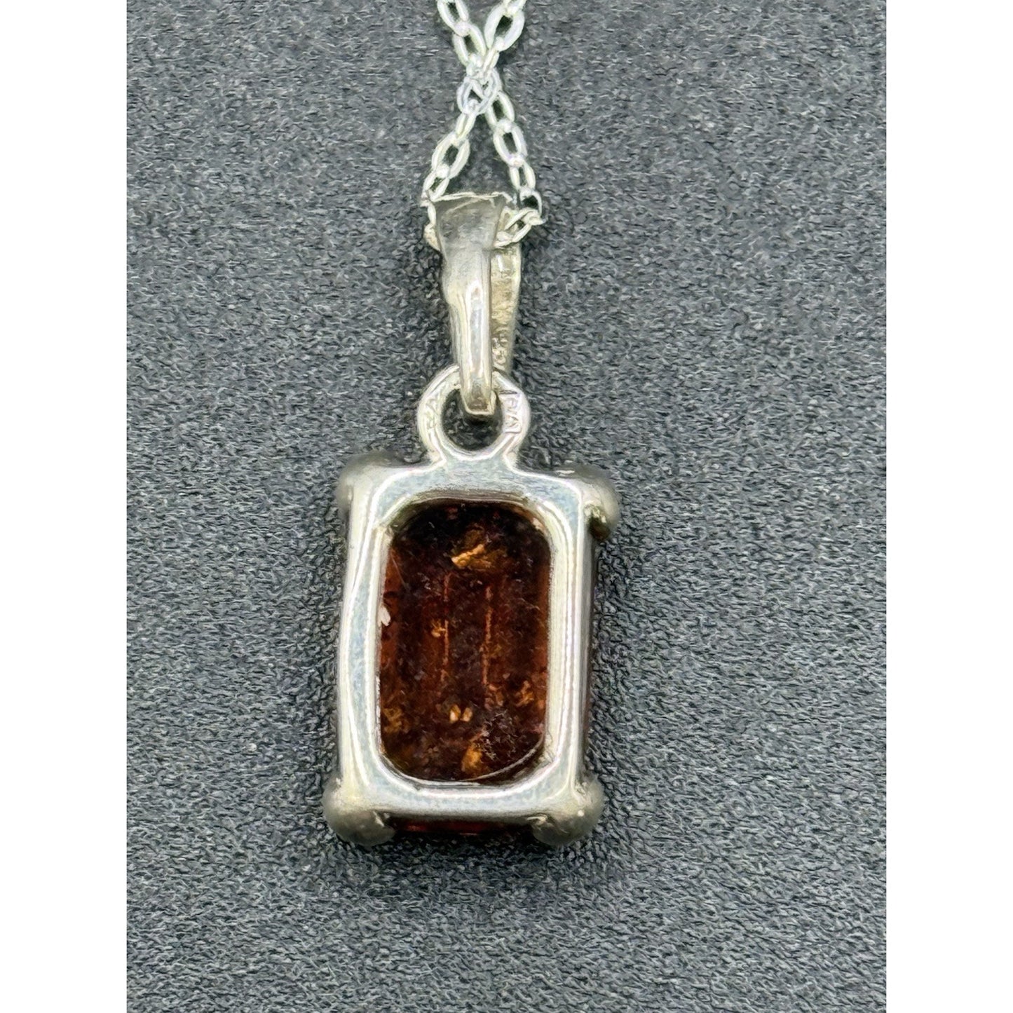 18” Sterling Silver Genuine Amber Pendant Necklace New Chain 925 P11