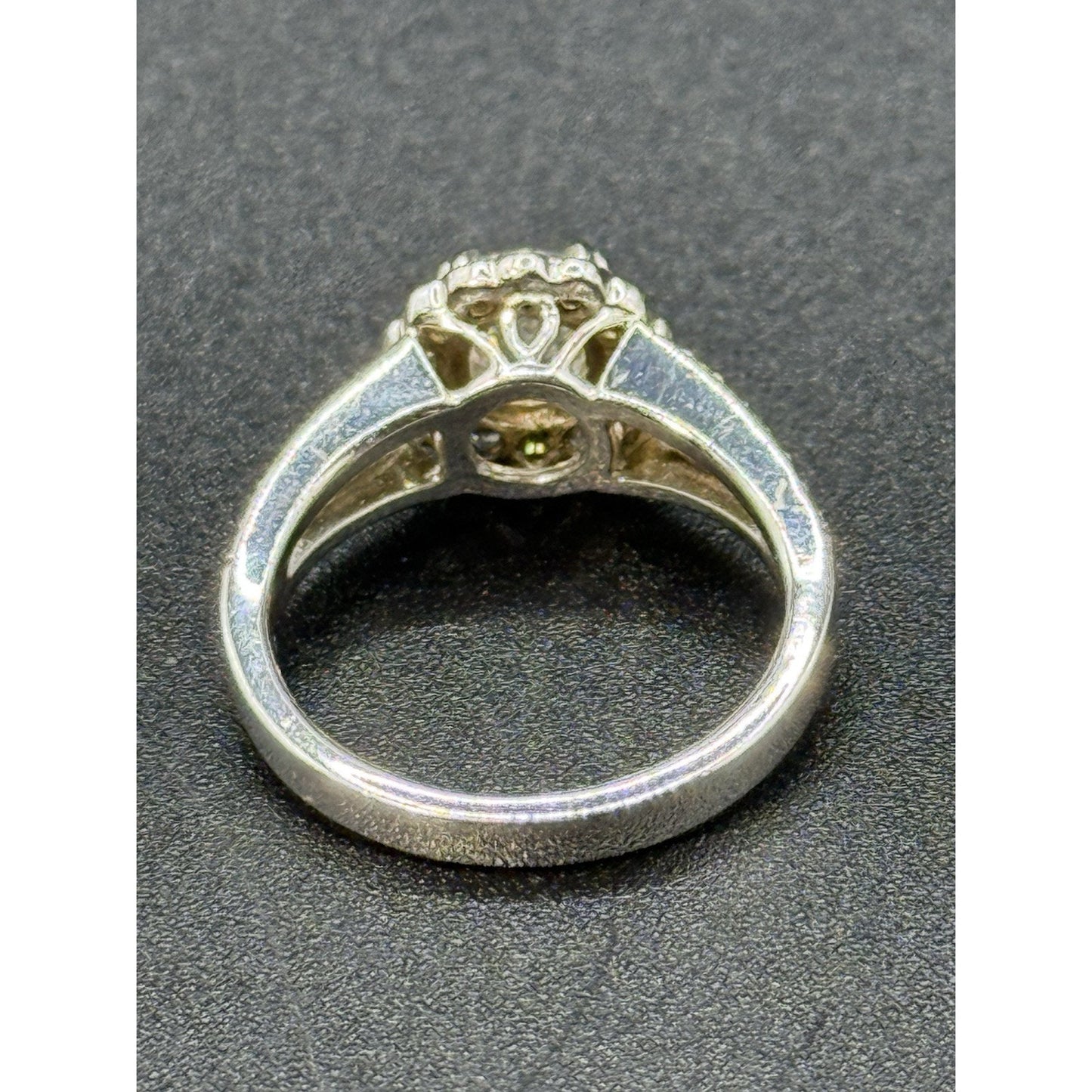EUC Sterling Silver Cubic Zirconia Split Halo Ring Size 6.50 925 #5 P5