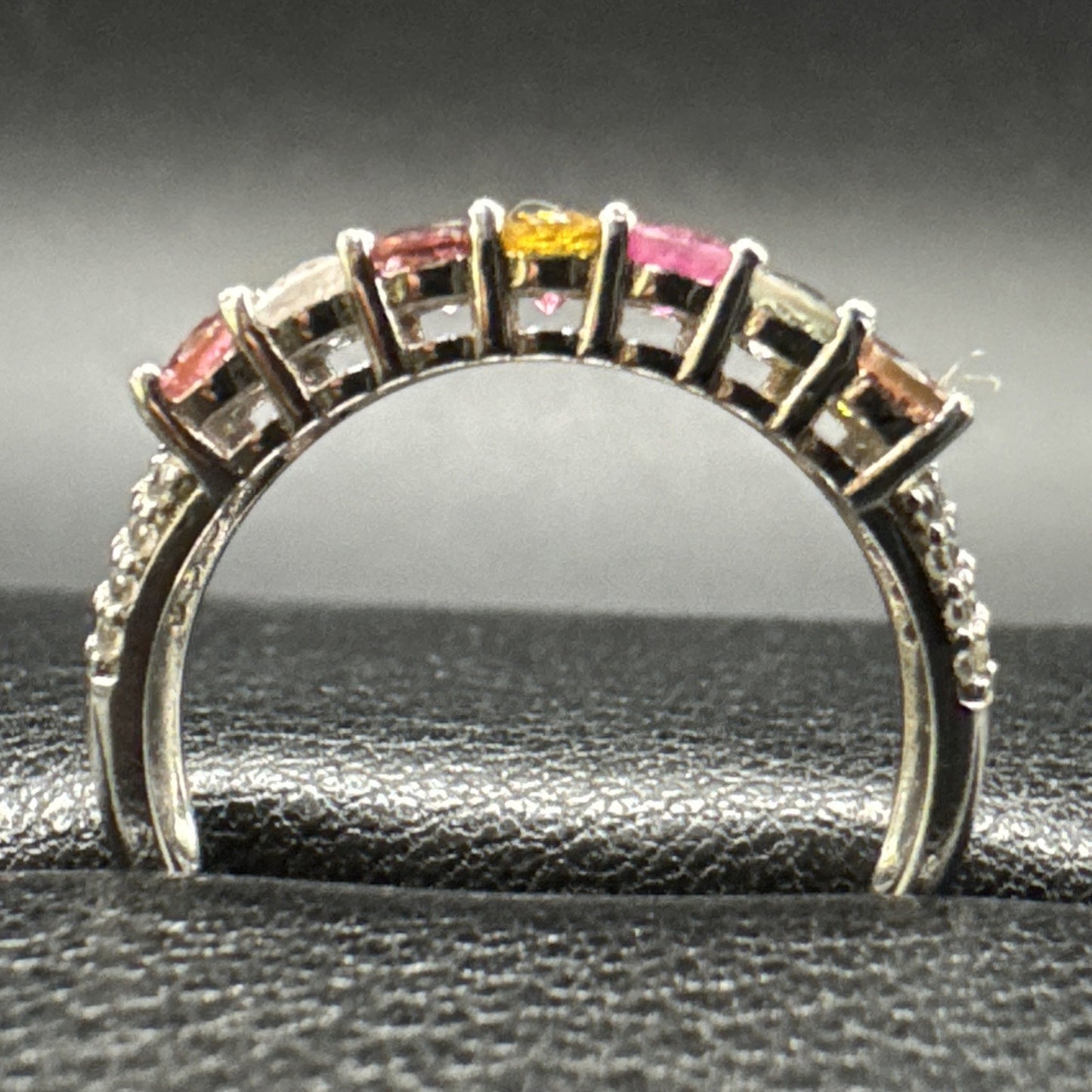 EUC Sterling Silver Multi Spinel Band Ring 925 Size 6.75 N13