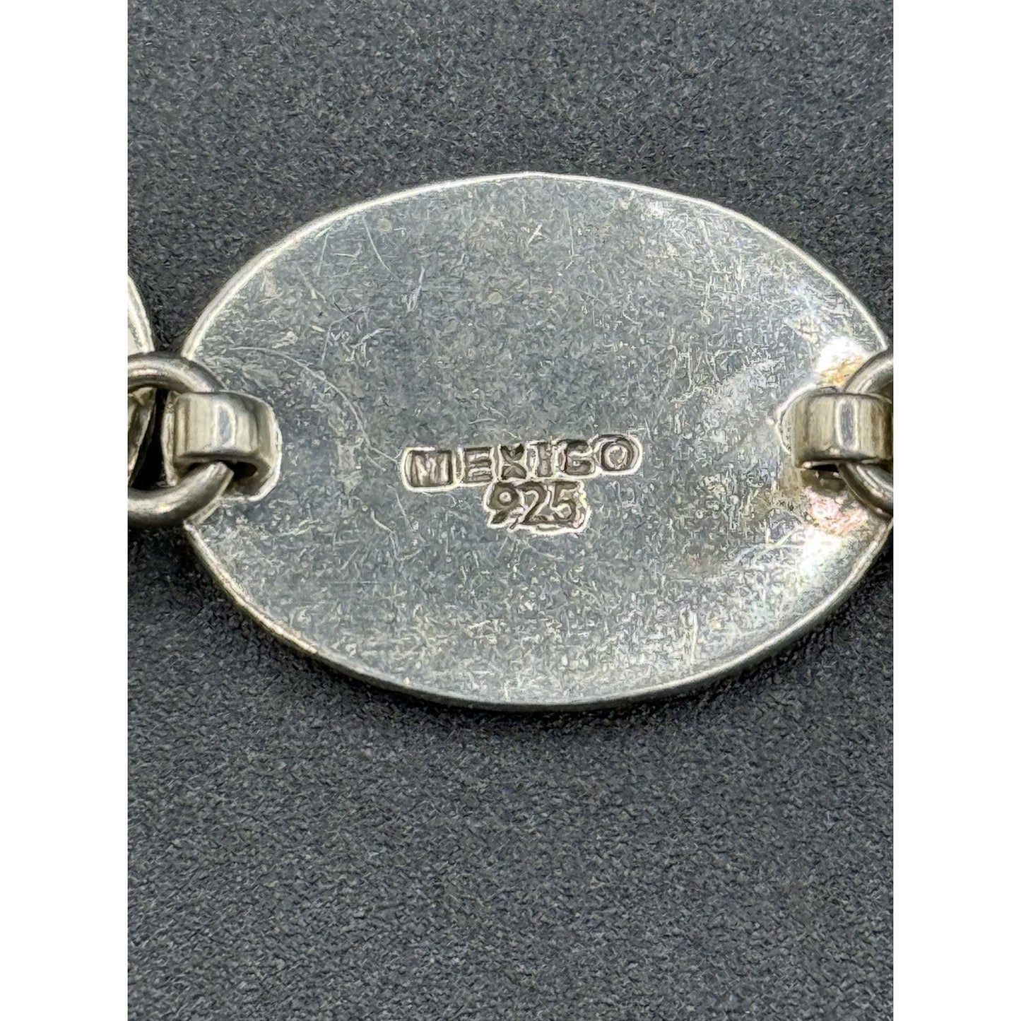 7.5” Sterling Silver Textured Link Bracelet 35 Grams 925 Toggle P5