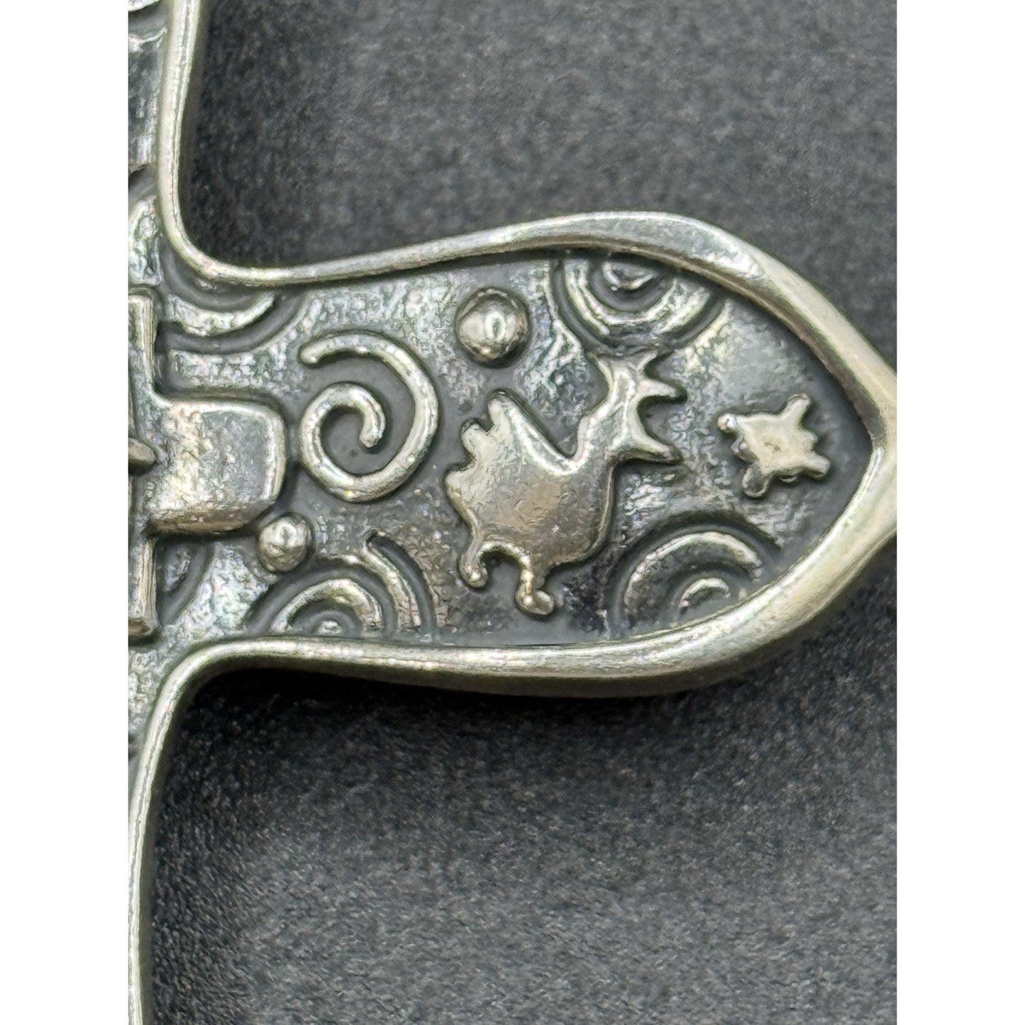 2.75” Carolyn Pollack Relios Sterling Silver Lapis Cross Pendant Pectoral N18