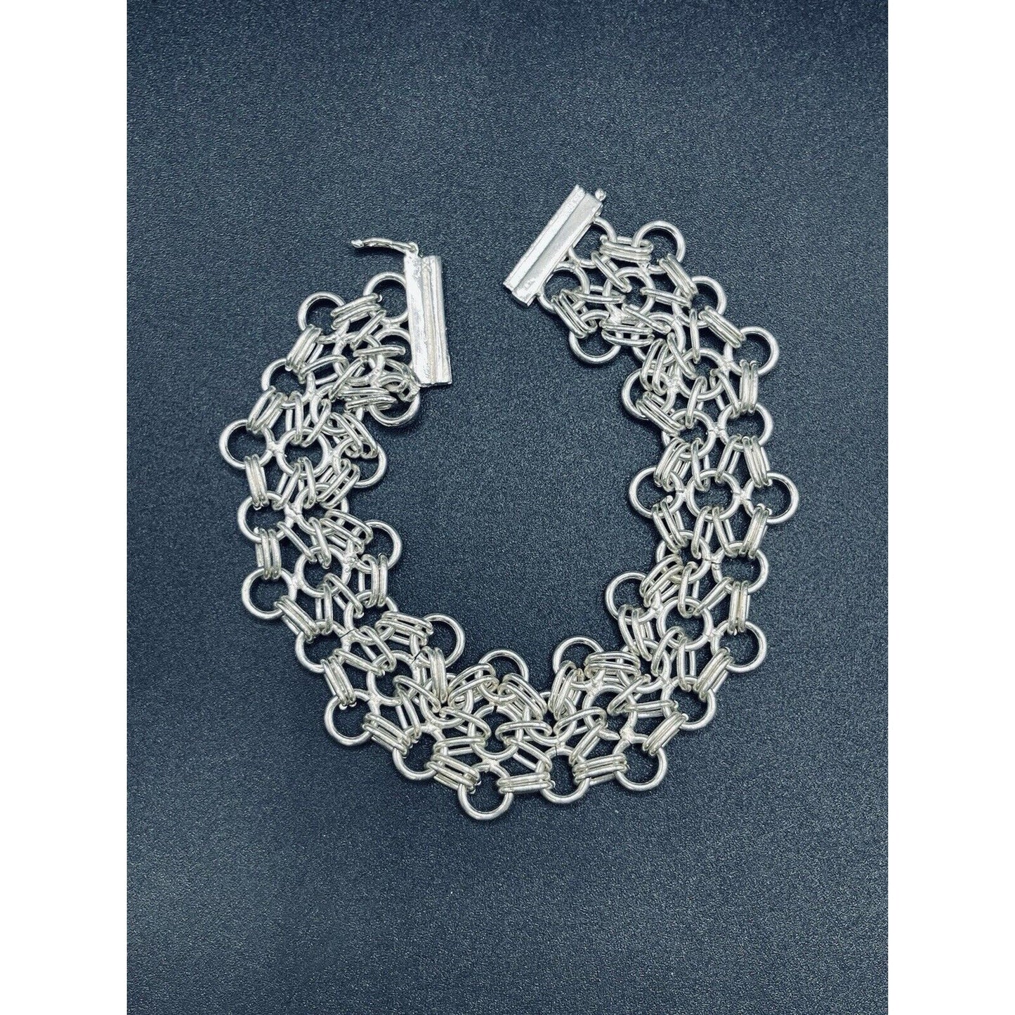 8” Sterling Silver 24MM Link Chain Bracelet 29 Grams K25