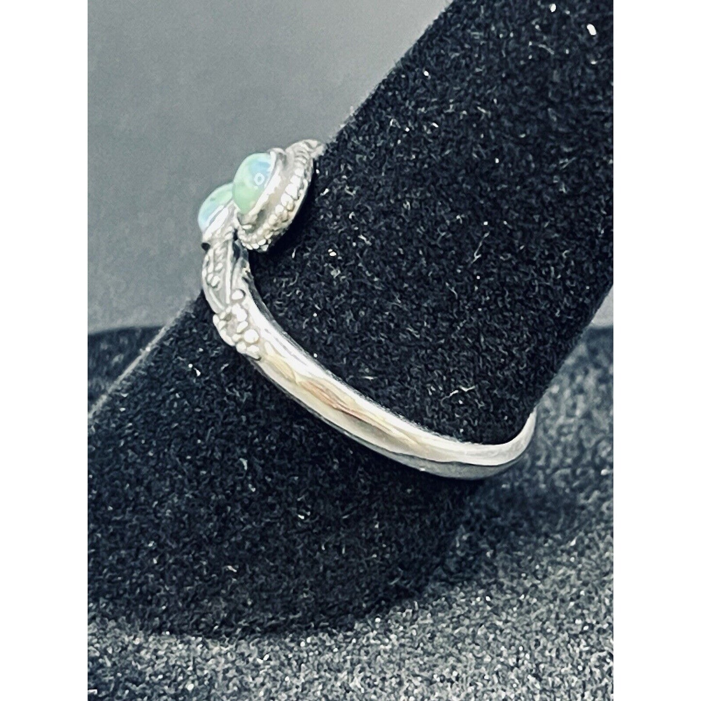 New Condition Sterling Silver Turquoise Bypass Ring Size 7.00 I16