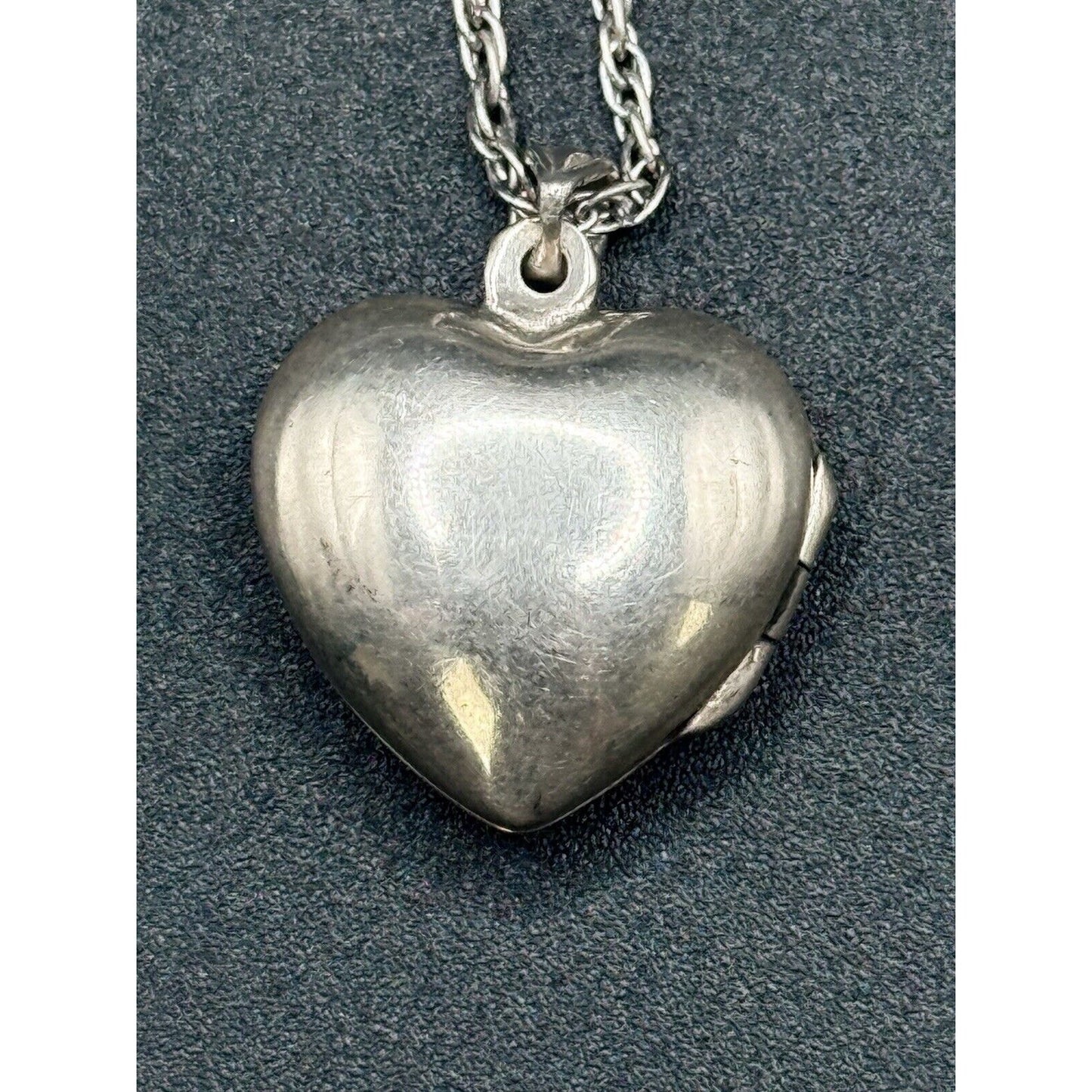 Sterling Silver Scroll Heart Locket 24” Chain M14
