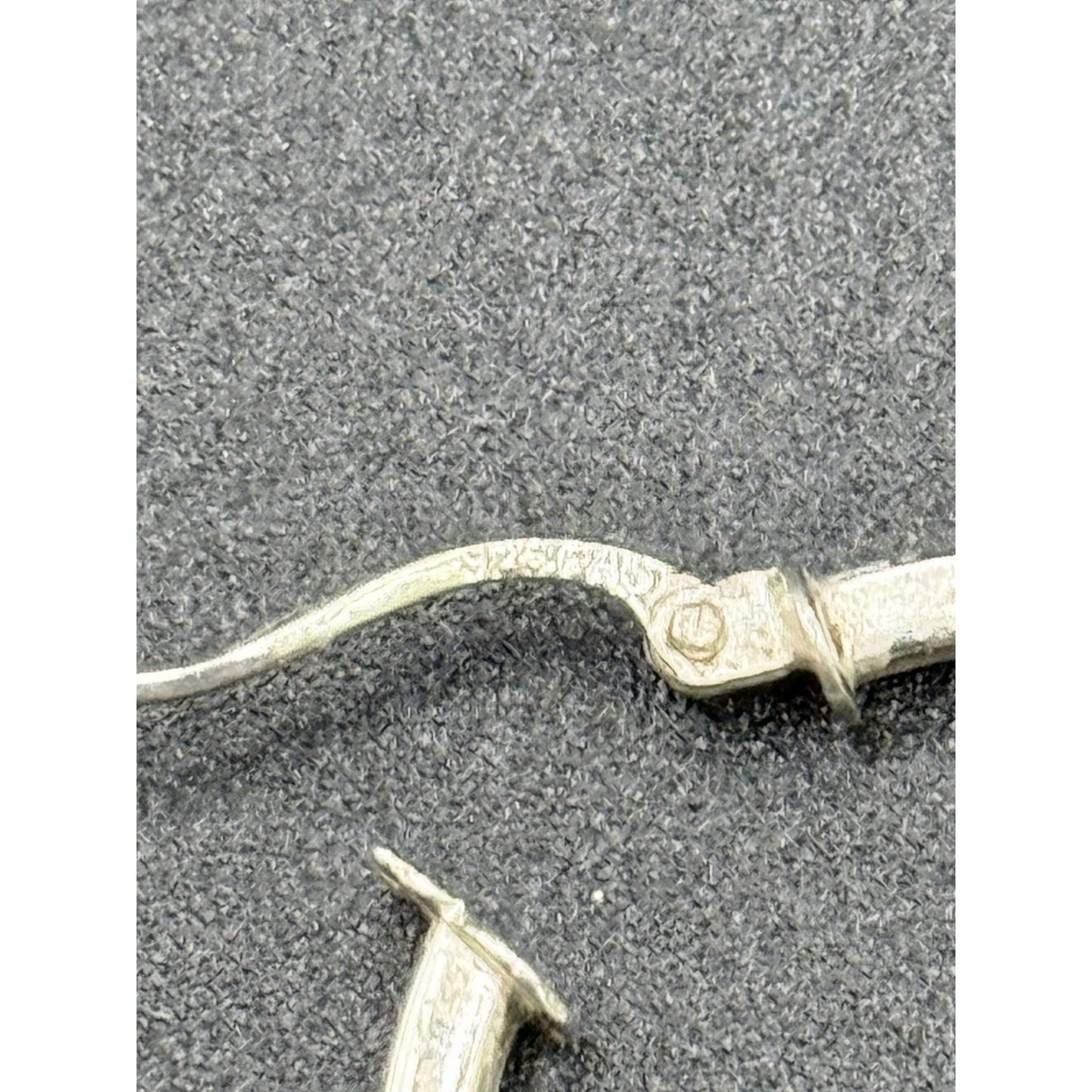 24MM Sterling Silver Hoop Earrings Textured 925 N13