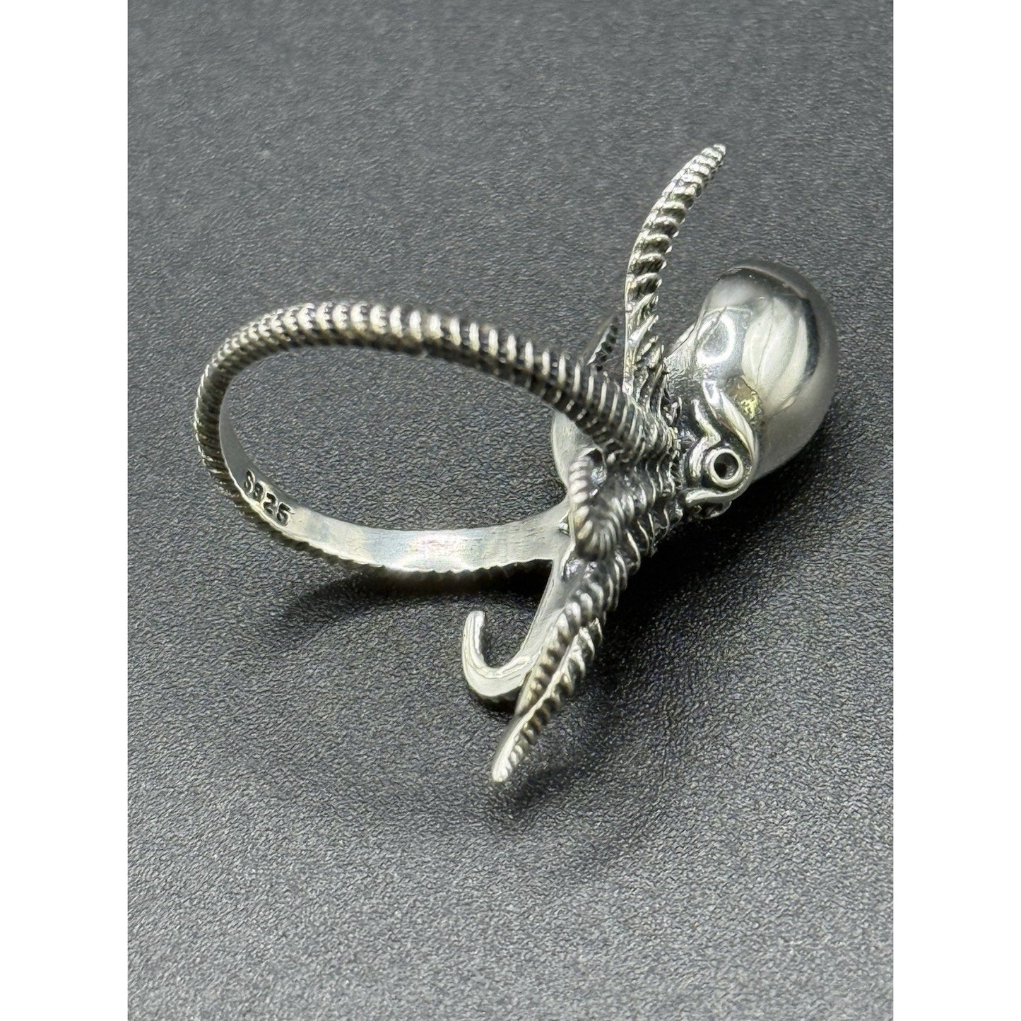 New Condition Sterling Silver Octopus Ring Size 7.00