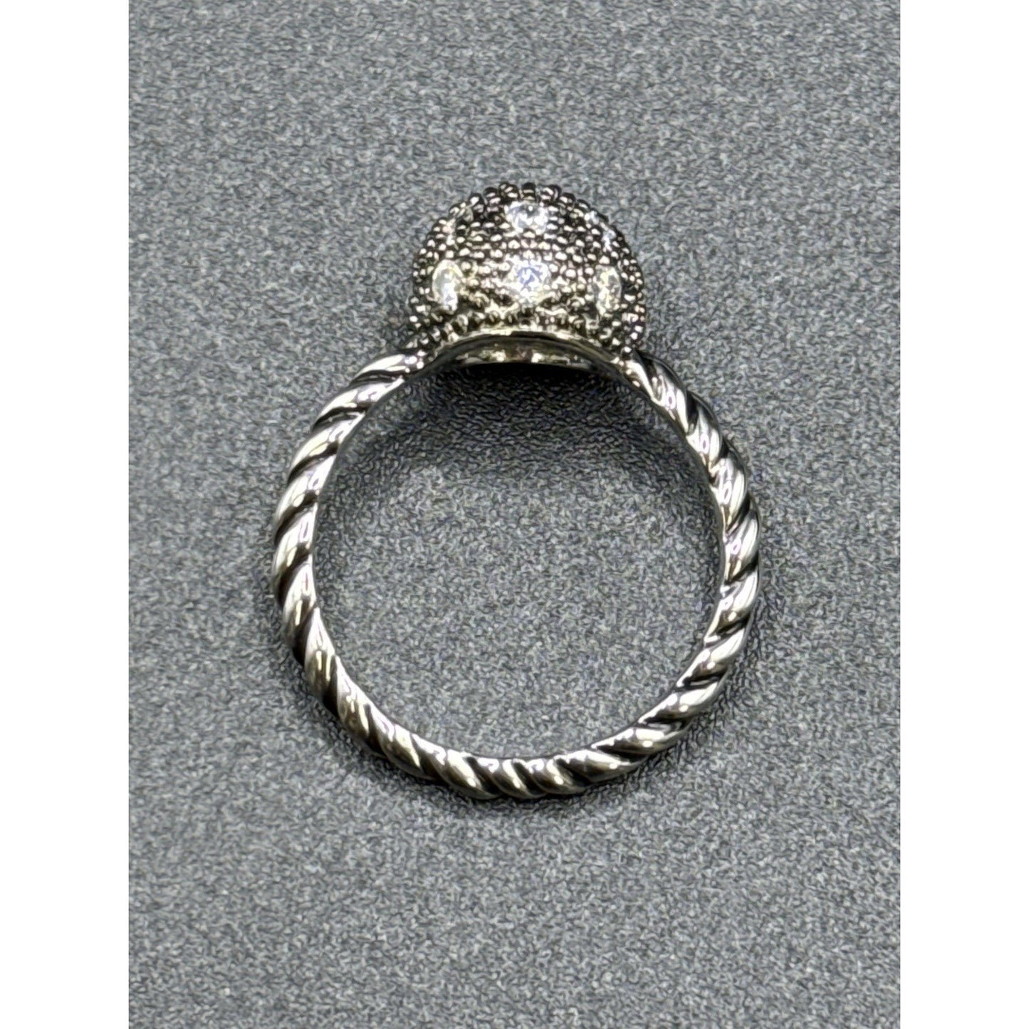New Condition Sterling Silver Textured Rope Ball Ring Size 7.00